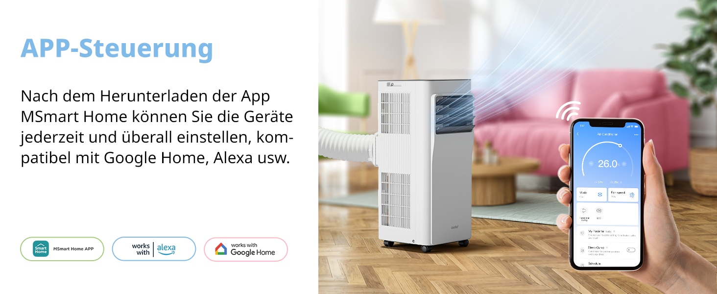 comfee 3-in-1-Klimagerät »»Easy Cool 7000« starker Luftstrom, App und Sprachsteuerung möglich«, für Räume bis zu 25 m², mit Temperatursensor