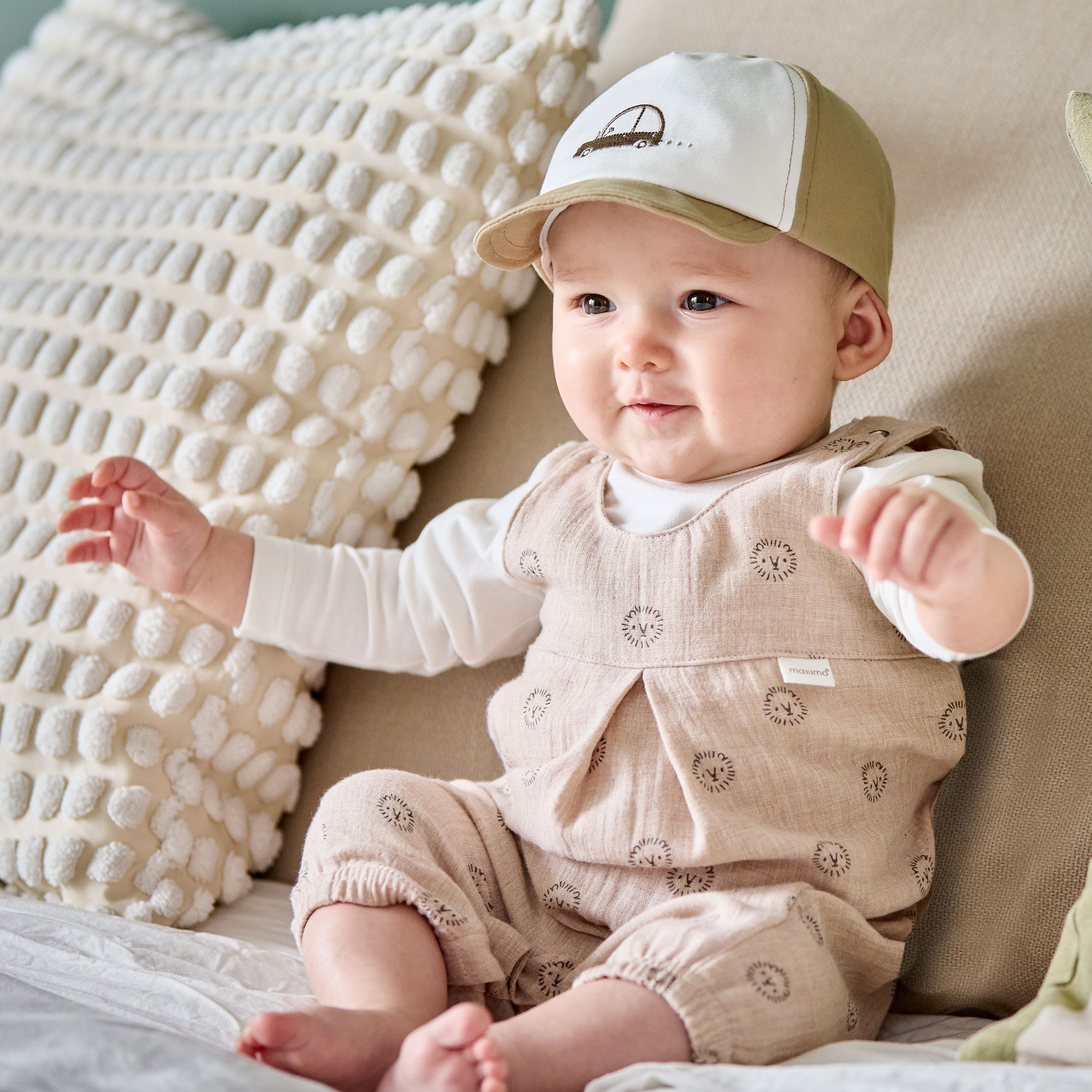 MAXIMO Overall 1 Beigemeliert, Löwe, Musselin, Overall, Unisex