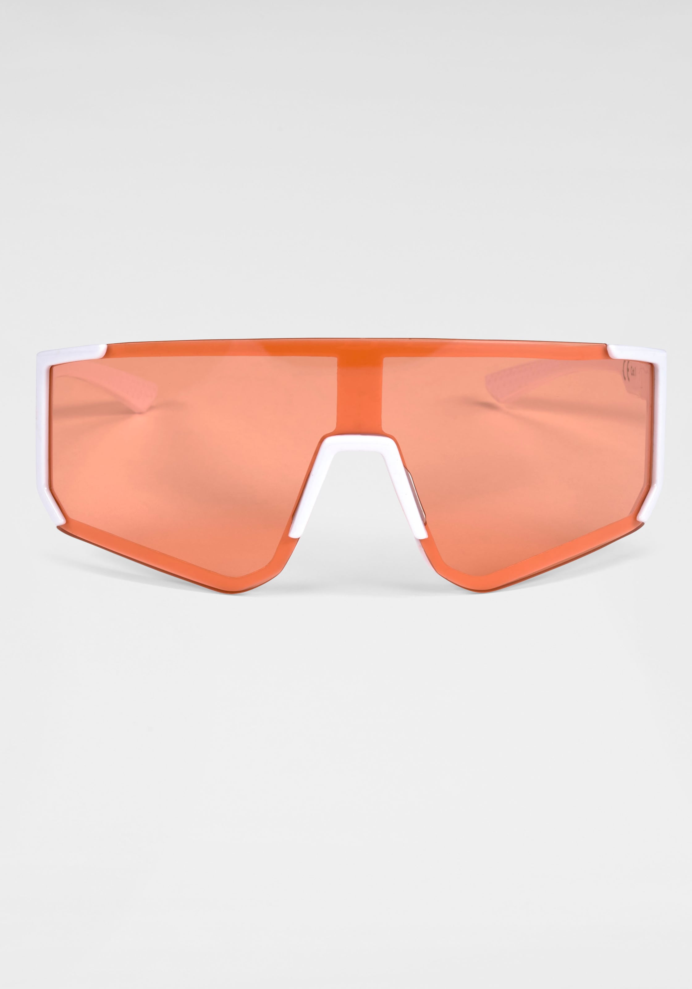 BACK IN BLACK Eyewear Sonnenbrille, Stylische Sportbrille mit weissem Rahmen und orangenen Gläsern