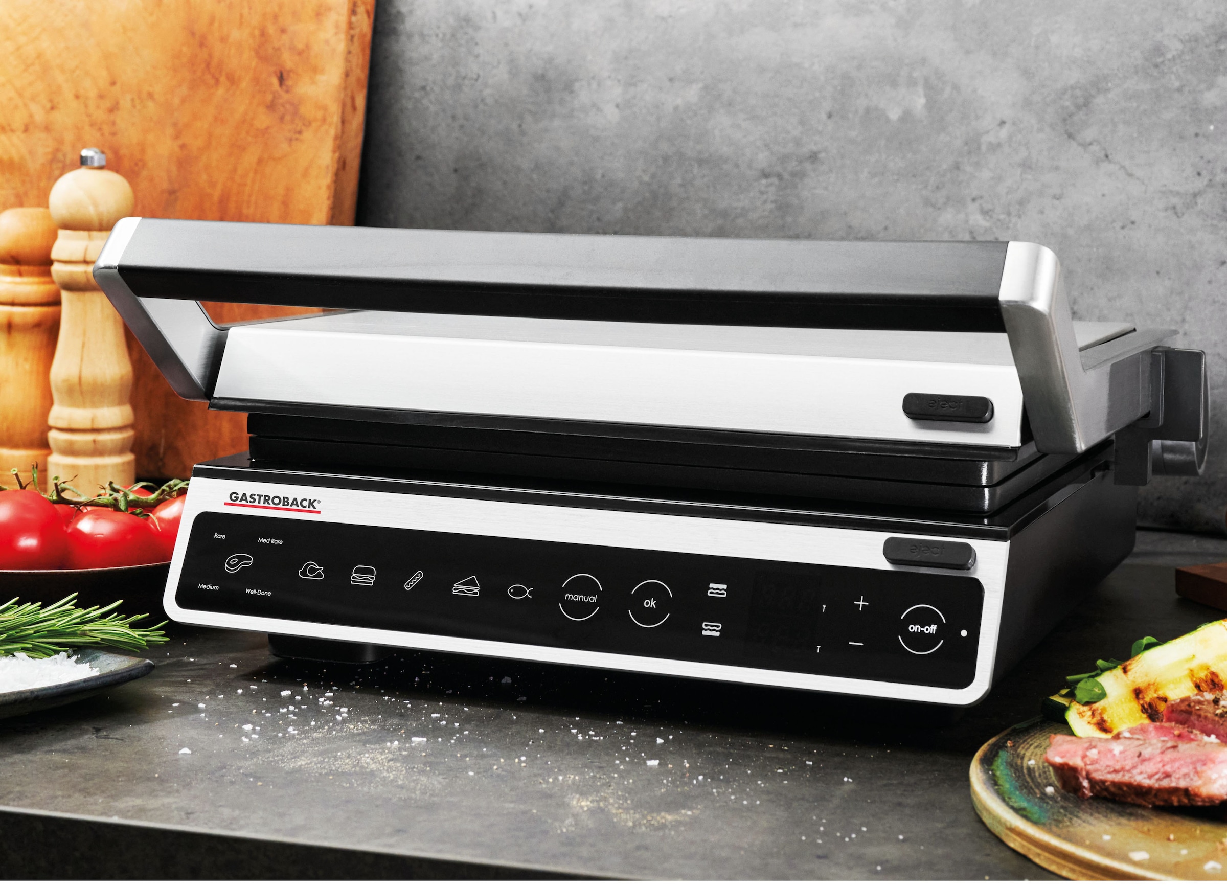 Gastroback Kontaktgrill »42542 Design BBQ Advanced Smart« 2000 W