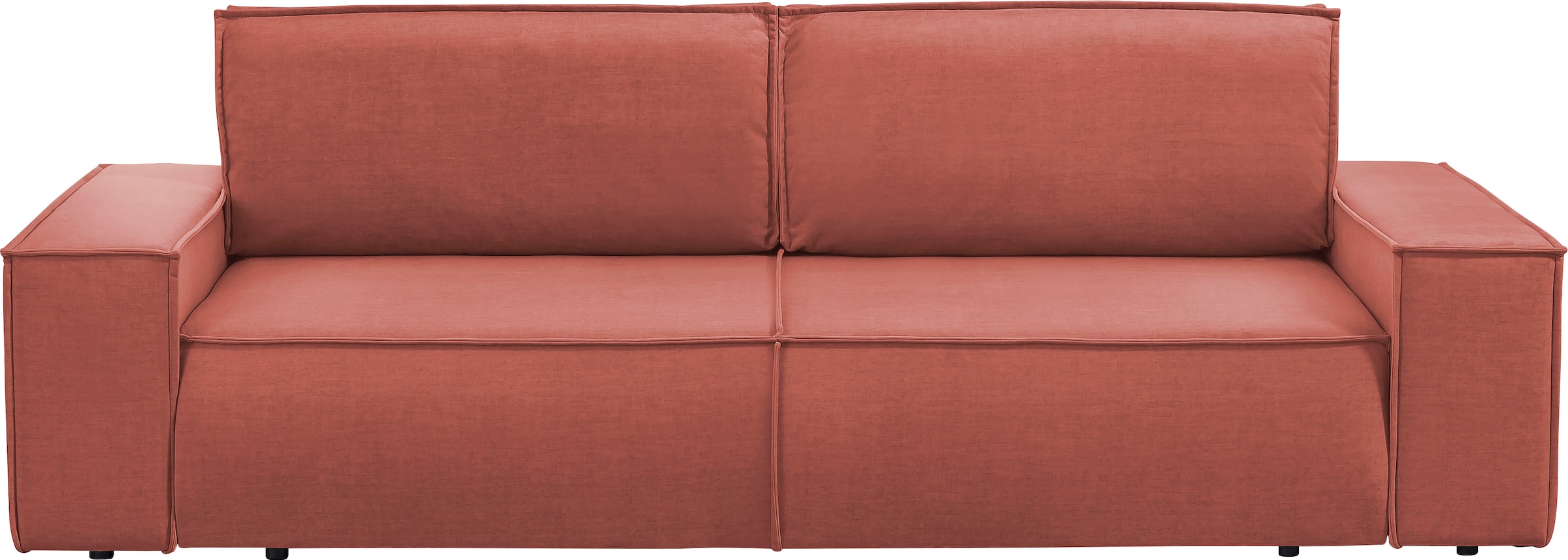 Home affaire 3-Sitzer »SHERWOOD Schlafsofa (257cm) Cord, Samtvelours, Vintage-Lederoptik«, Schlaffunktion mit Bettkasten (ca. 136/200cm)