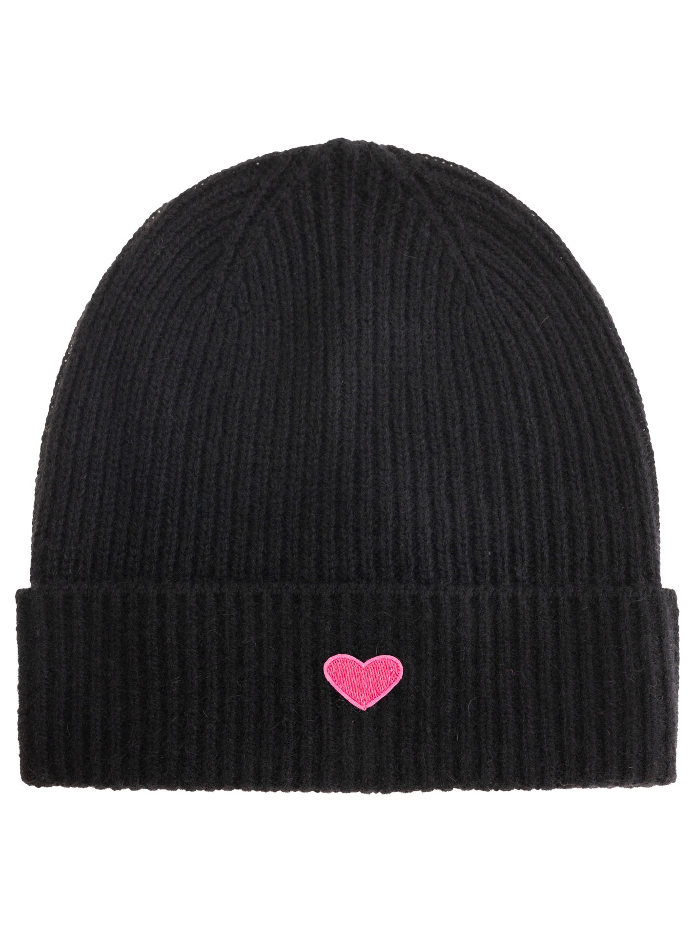 Zwillingsherz Beanie »Beanie with Heart-Patch« Rippstrick, mit breitem Umschlag, wärmend