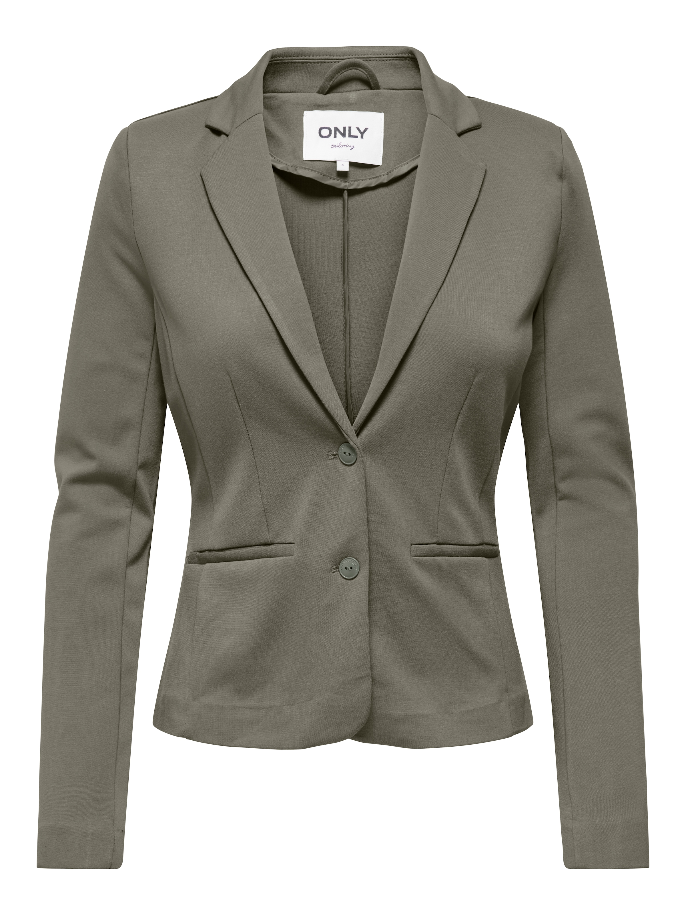 ONLY Jerseyblazer »ONLPOPTRASH – 2-Knopf Blazer mit taillierter Silhouette« regular fit, Milano Rib, Materialmix, Reverskragen, unifarben