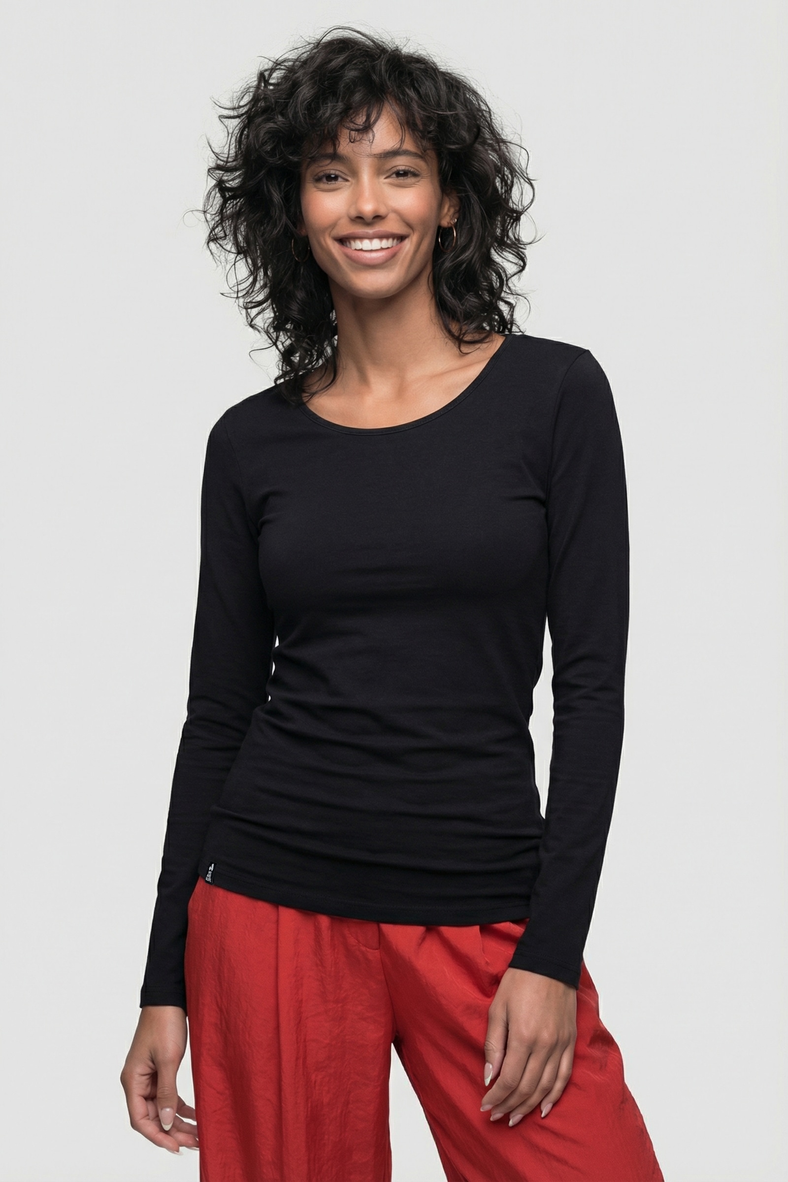 Alife & Kickin Langarmshirt leichtes Jersey-Oberteil aus Baumwolle mit Rundhals