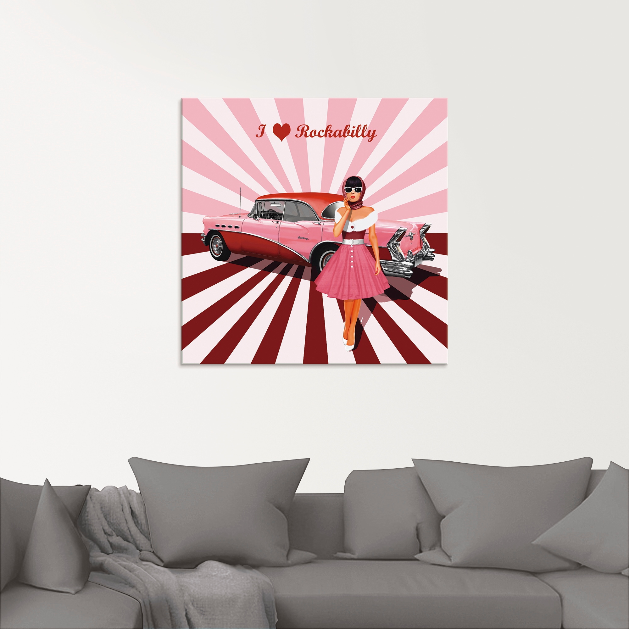 Artland Glasbild »Ich liebe Rockabilly«, Ausstellungsplakate, (1 St.), in verschiedenen Größen