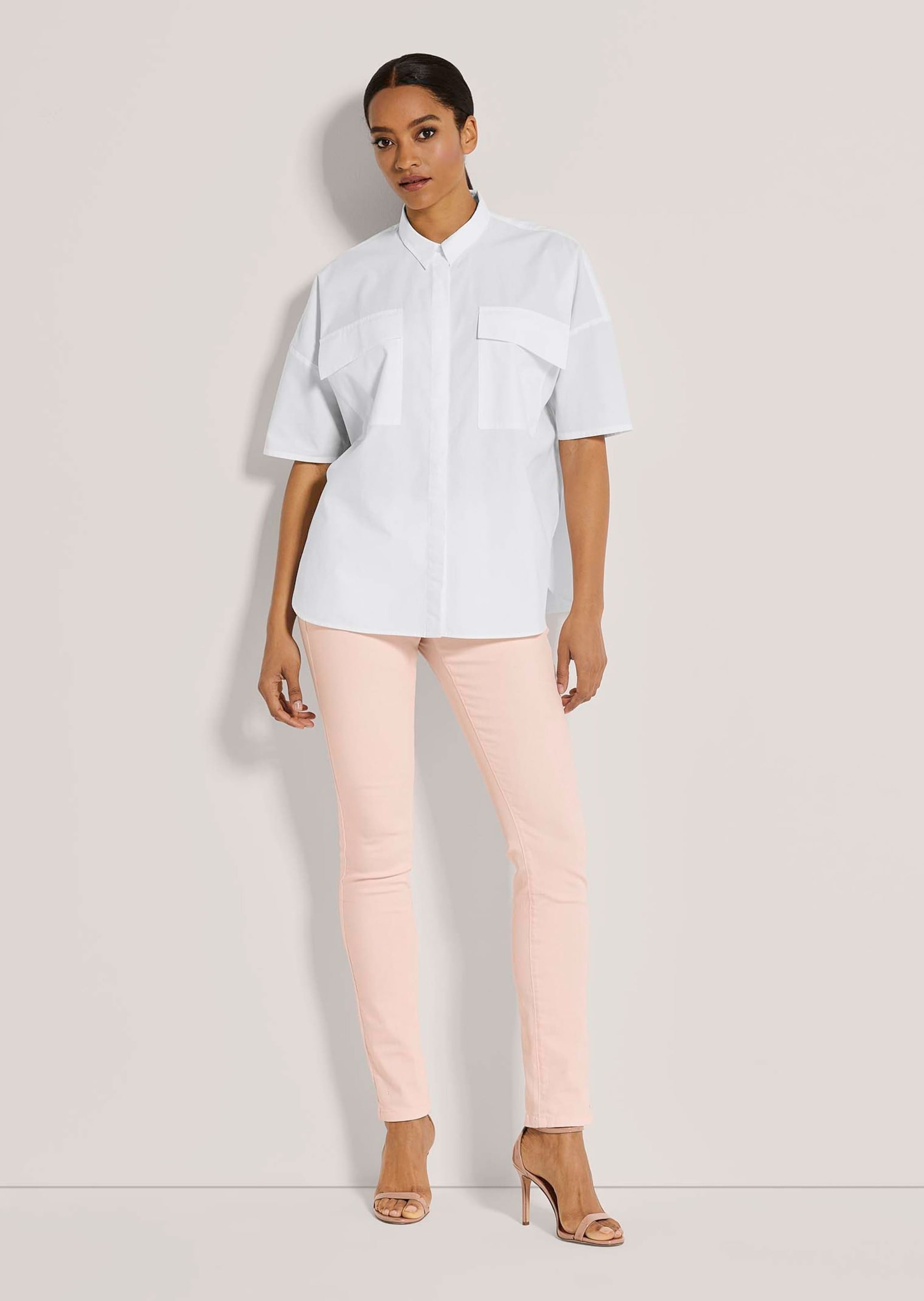 MADELEINE Kurzarmbluse »Hemdbluse Oversize-Hemd aus Baumwolle«