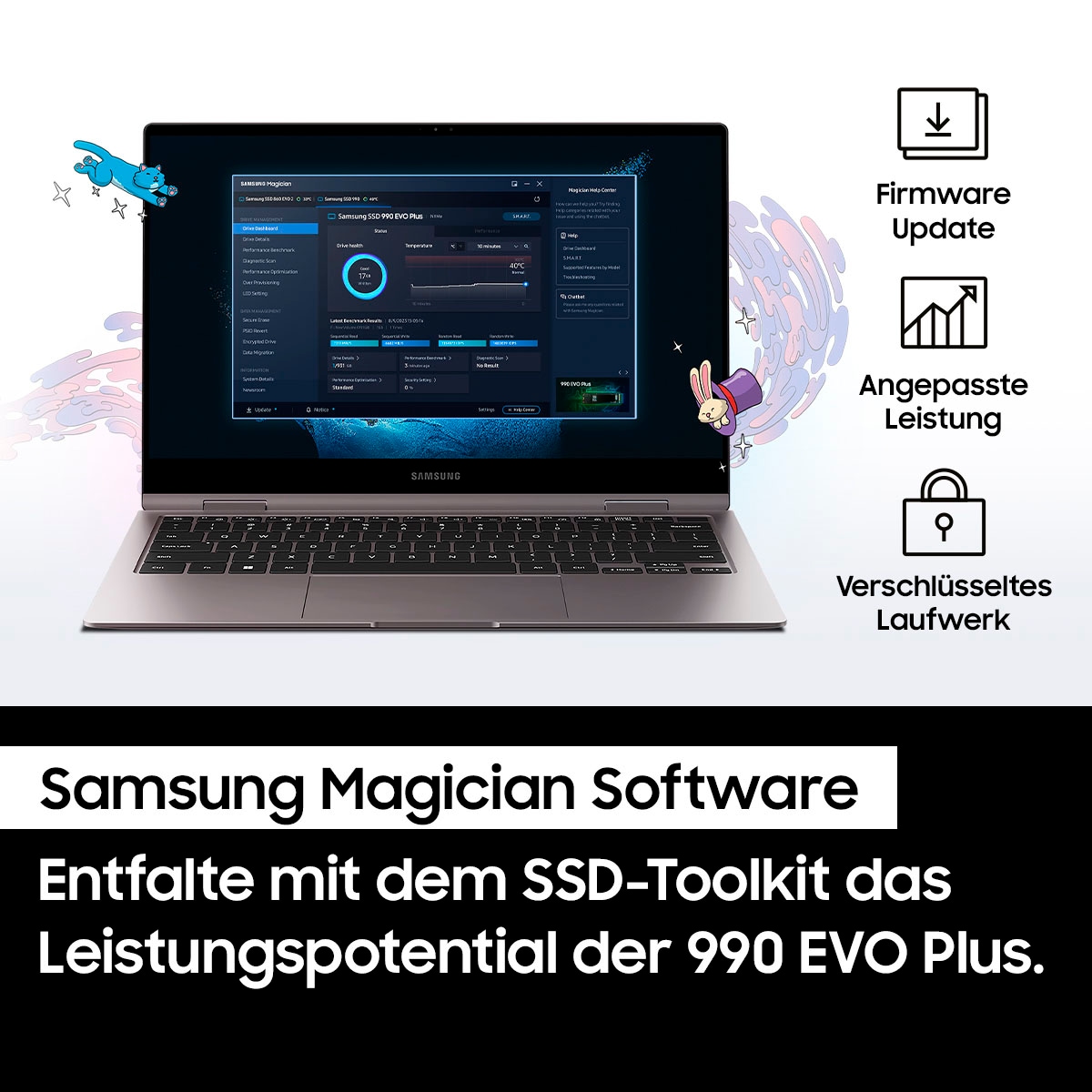 Samsung interne SSD »NVMe2.0 SSD 990 EvoPlus« 4 TB Anschluss PCI Express 4.0