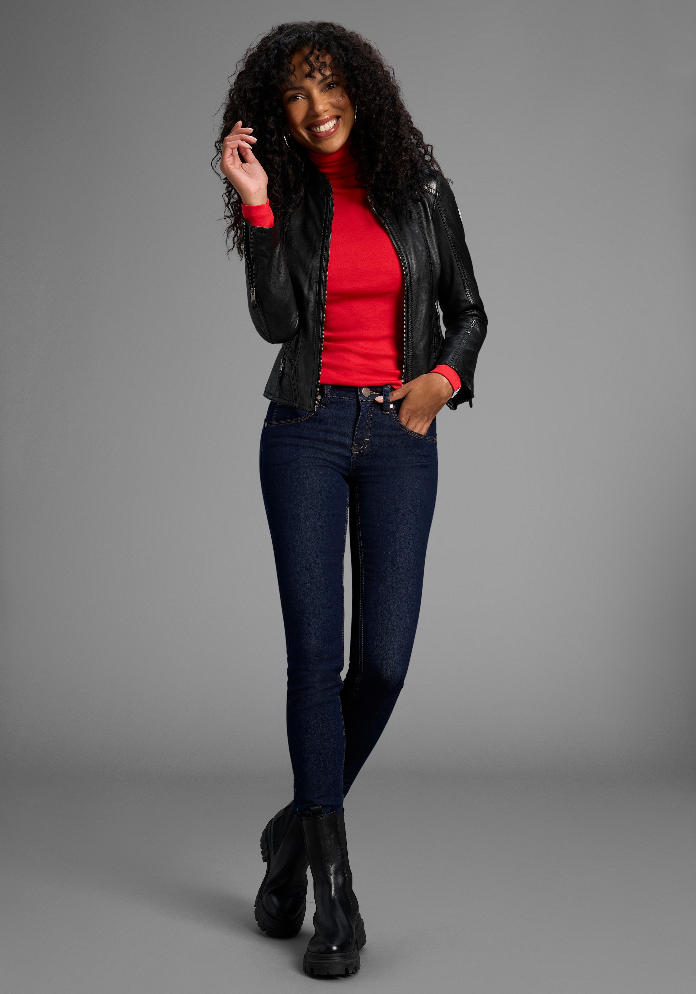 Arizona Skinny-fit-Jeans »Shaping«, skinny Passform, normale Leibhöhe, in Stretch-Qualität, Used-Look