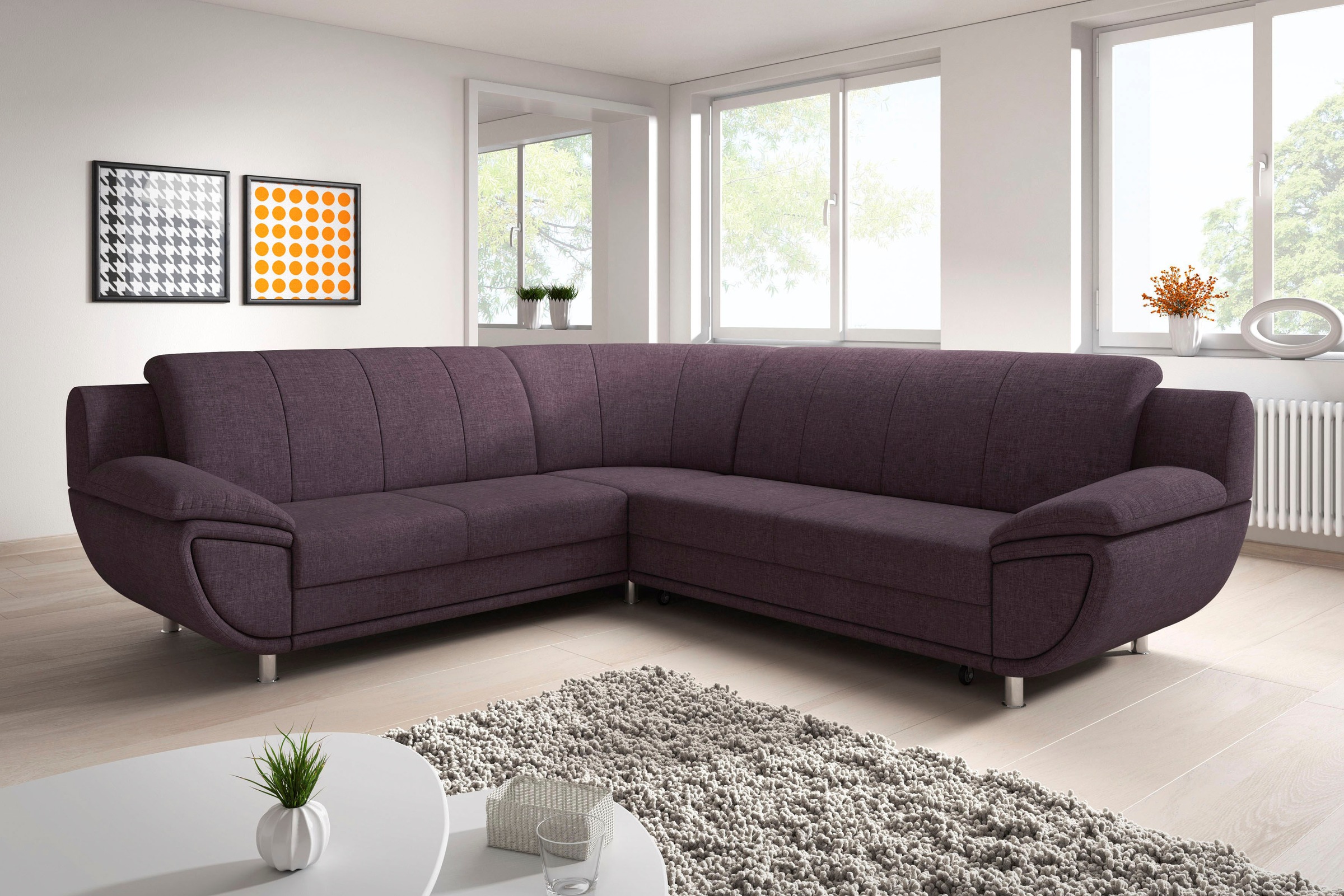 TRENDMANUFAKTUR Ecksofa »Rondo II, L-Form«, wahlweise mit Federkern, wahlweise mit Bettfunktion