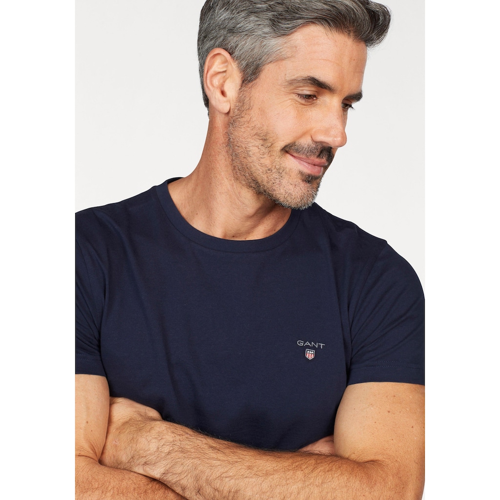 Gant T-Shirt »ORIGINAL SS T-SHIRT«, mit kleiner Kontrast-Logostickerei