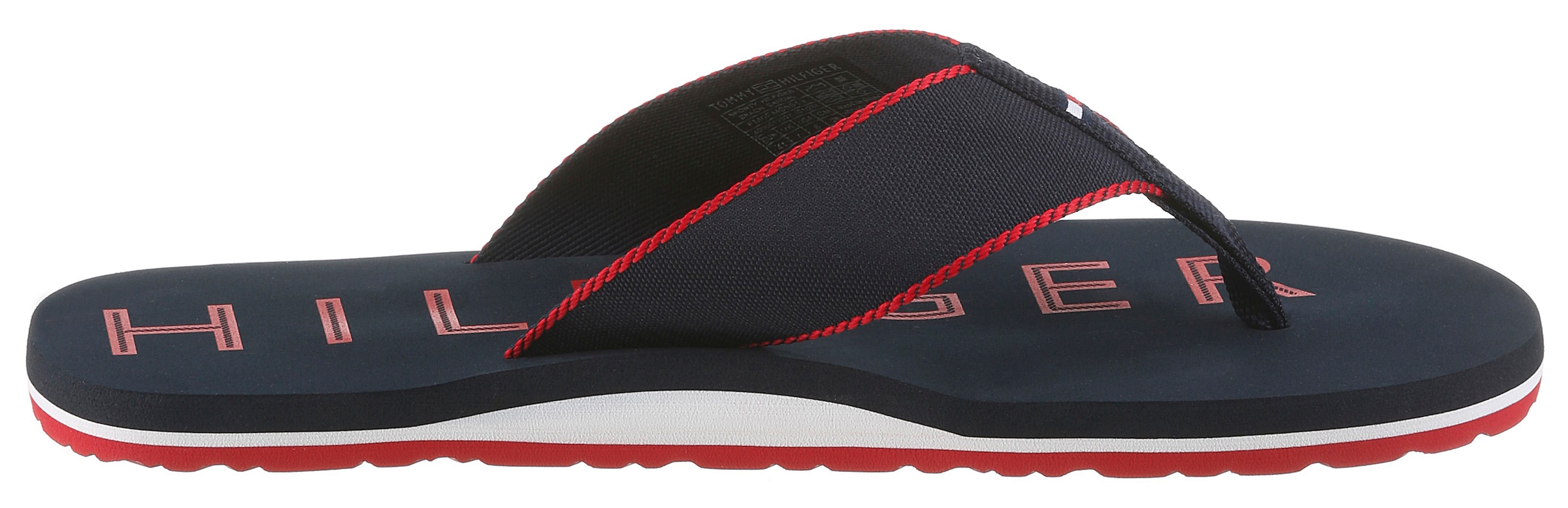 Tommy Hilfiger Zehentrenner »SPORTY HILFIGER BEACH SANDAL«  Sommerschuh, Strandschuh mit Kontrastbesätzen