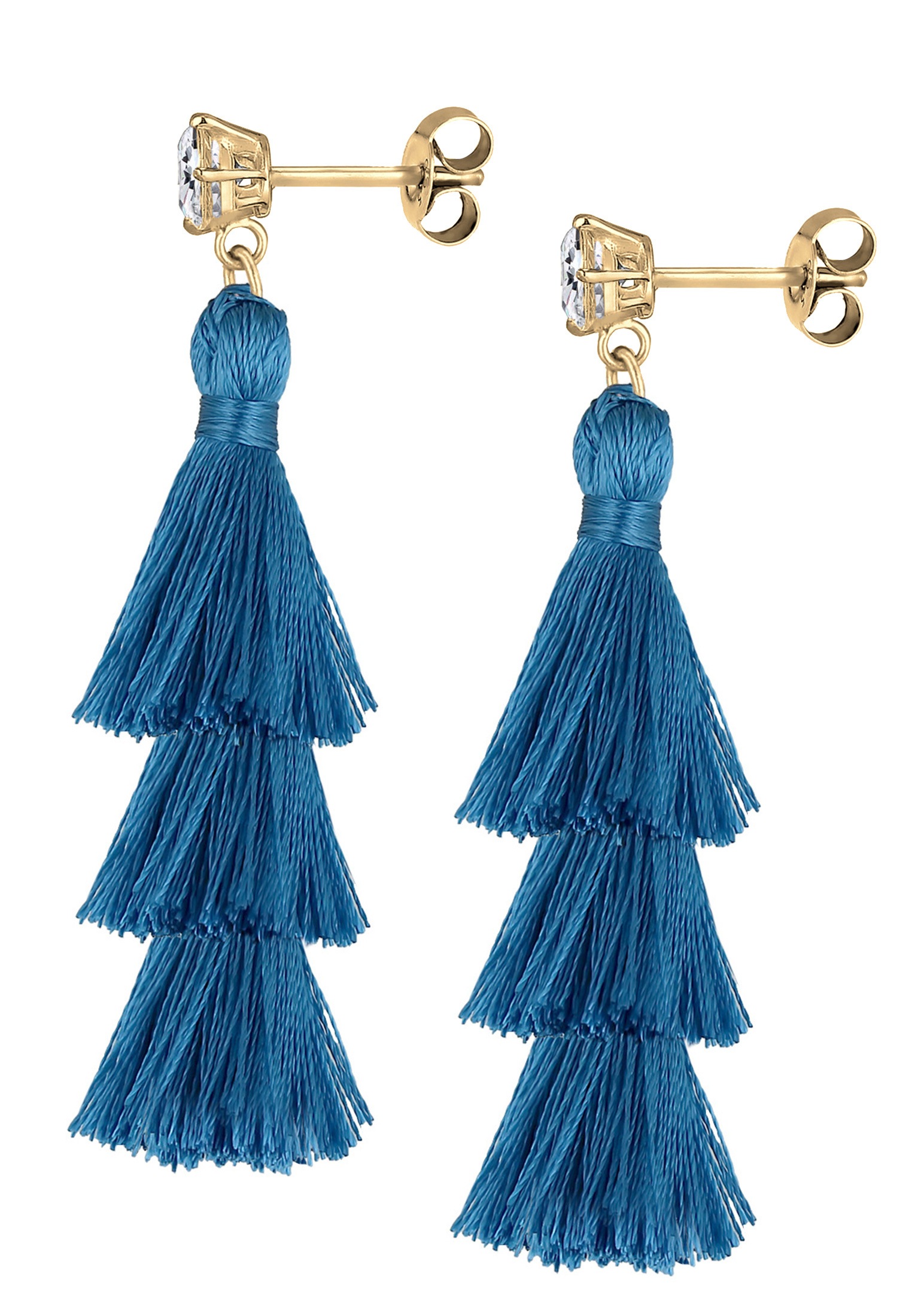 Elli Paar Ohrhänger »Ohrringe Tassel Rosa Boho Kristalle 925 Silber«