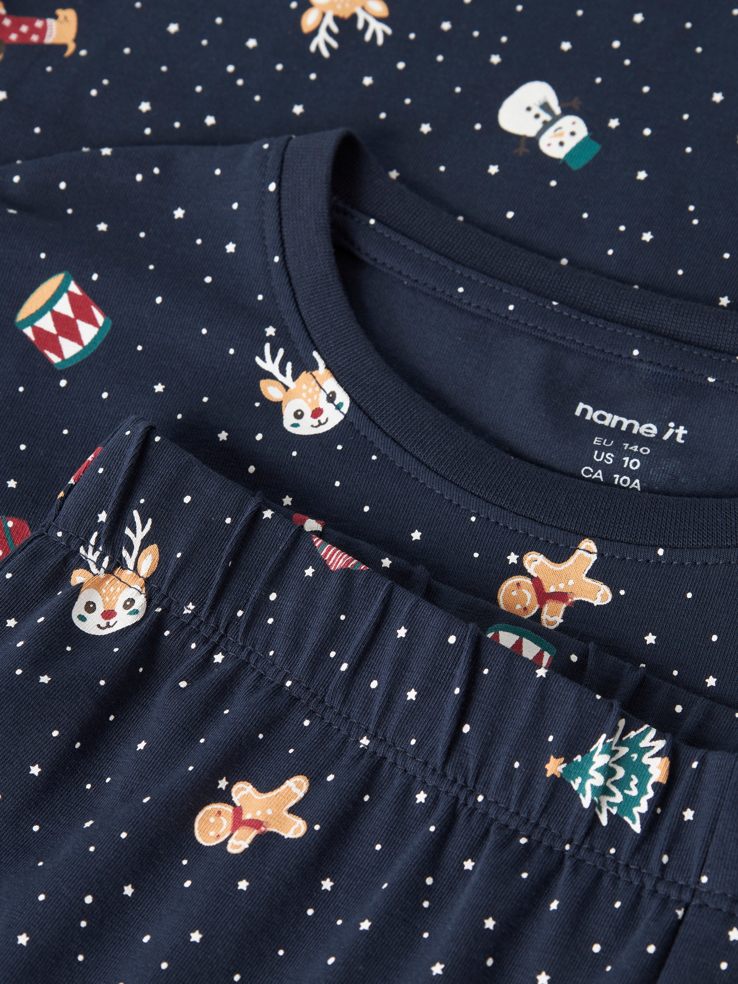 Name It Schlafanzug »NKNVISMAS LS NIGHTSET« Weihnachten, Baumwollmischung