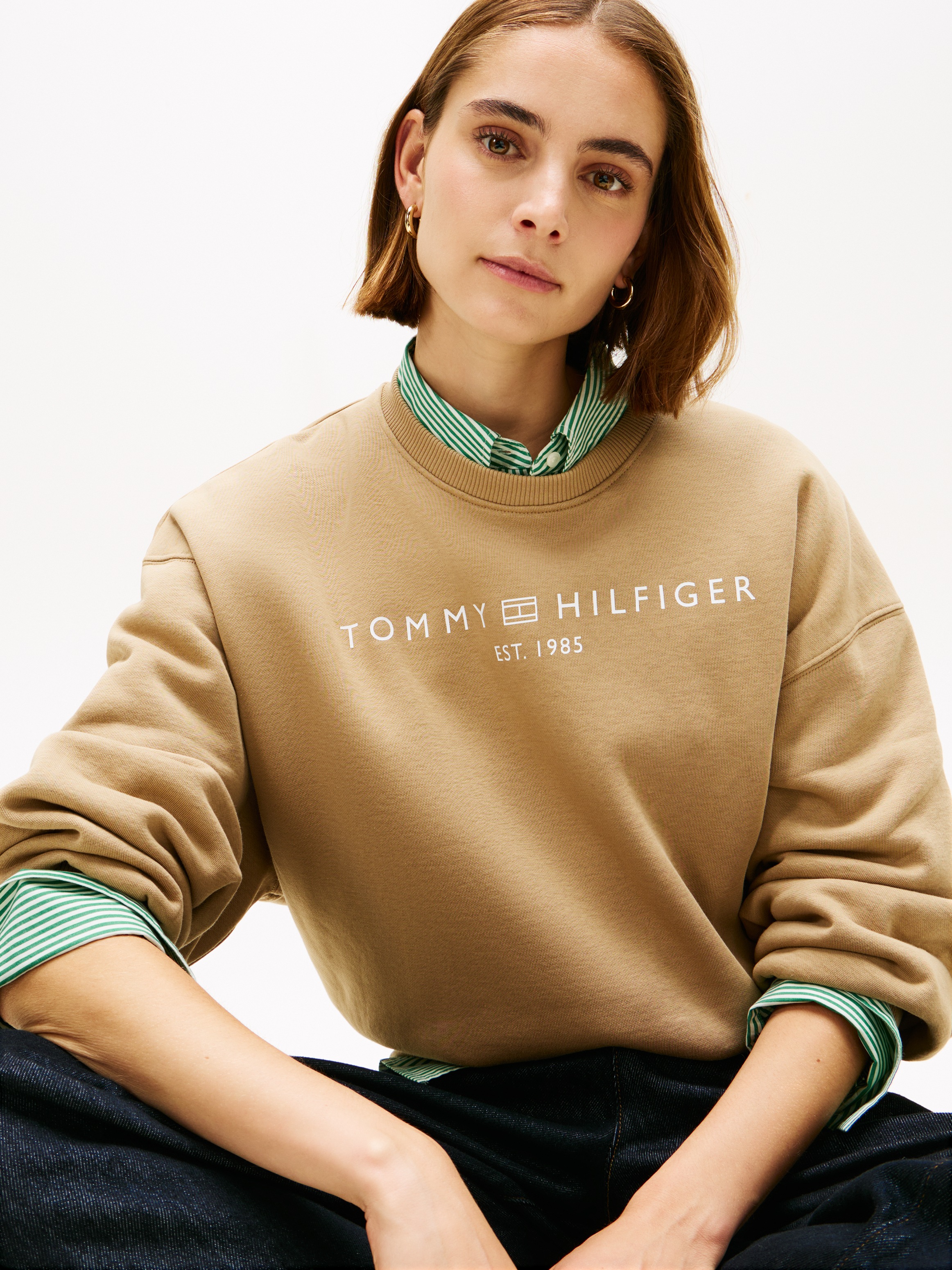 Tommy Hilfiger Sweatshirt »CORP LOGO MDRN SWTSRT«, Baumwollmischung
