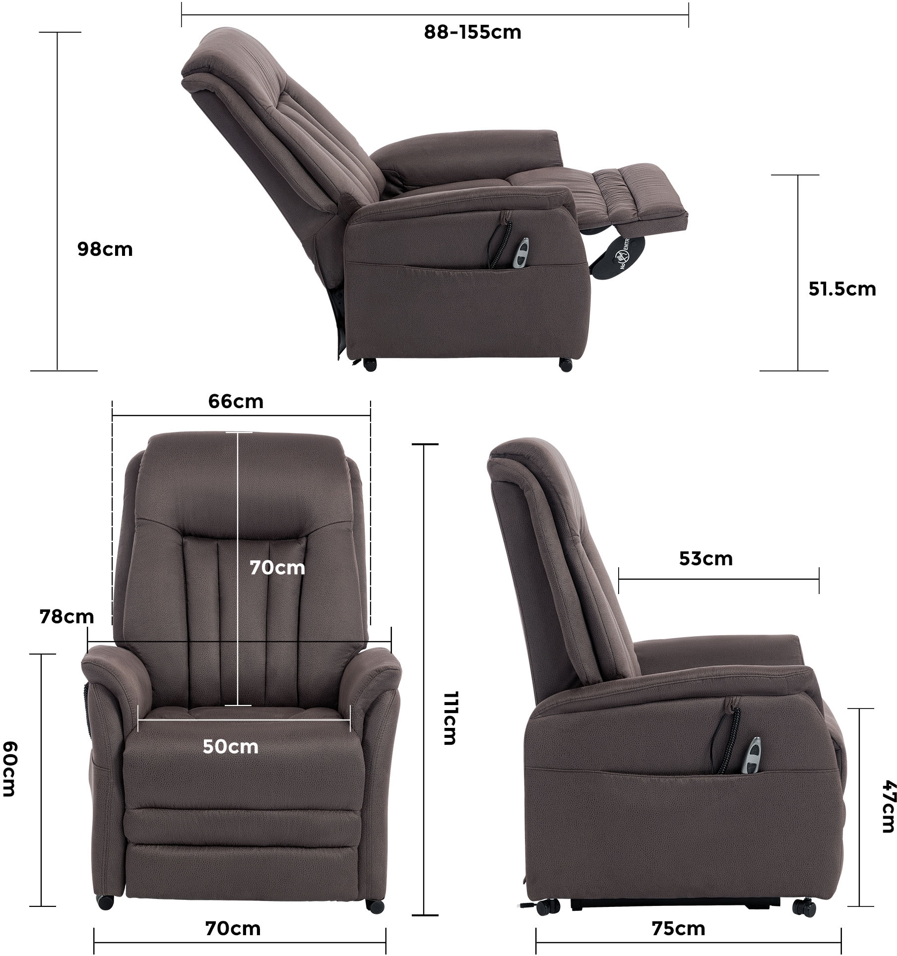 Duo Collection TV-Sessel »Siena mit elektrischer Aufstehhilfe« Relaxfunktion und Taschenfederkern mit Stahlwellenunterfederung