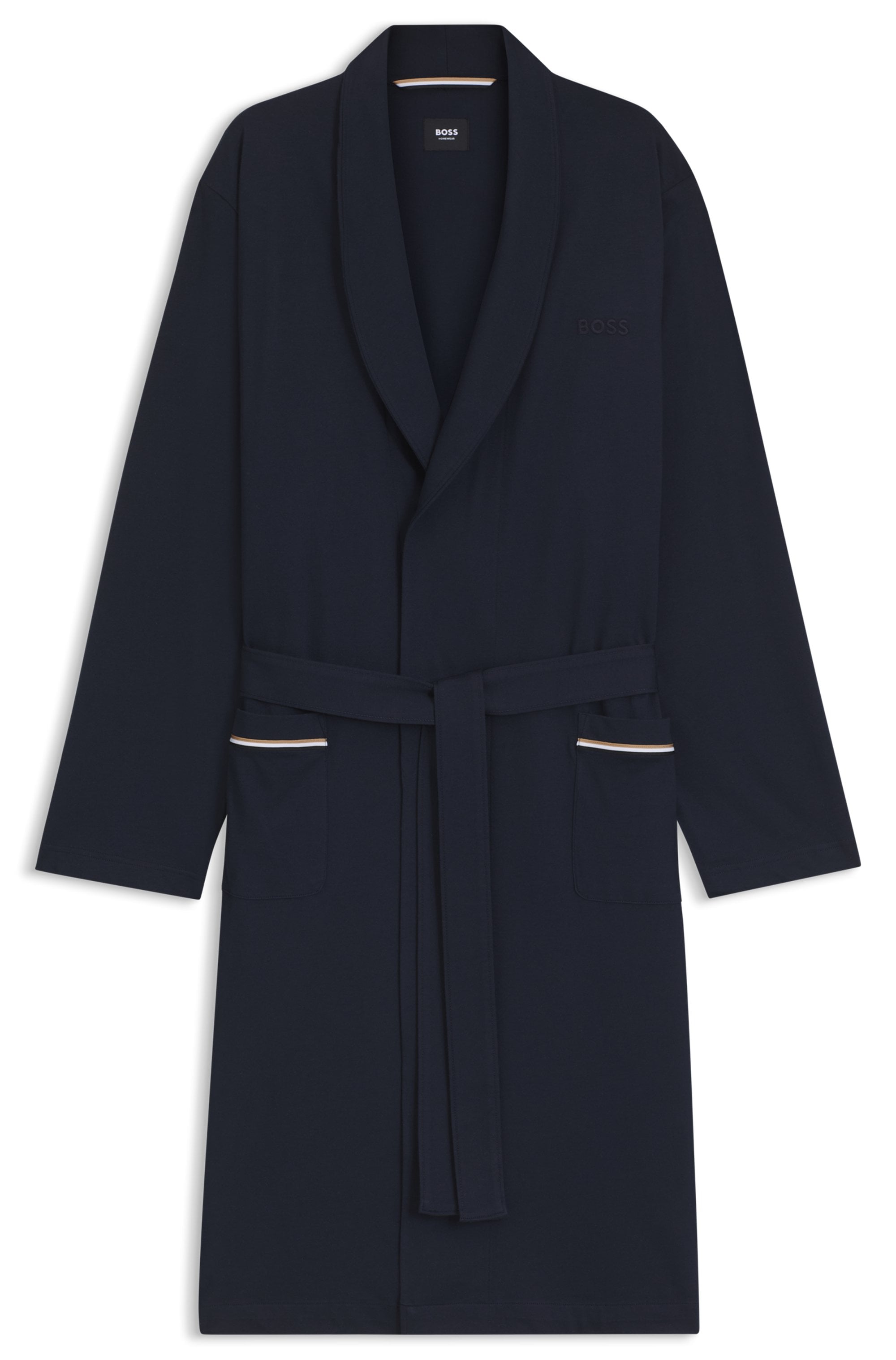 BOSS Morgenmantel aus Baumwoll-Jersey mit Logo-Stickerei