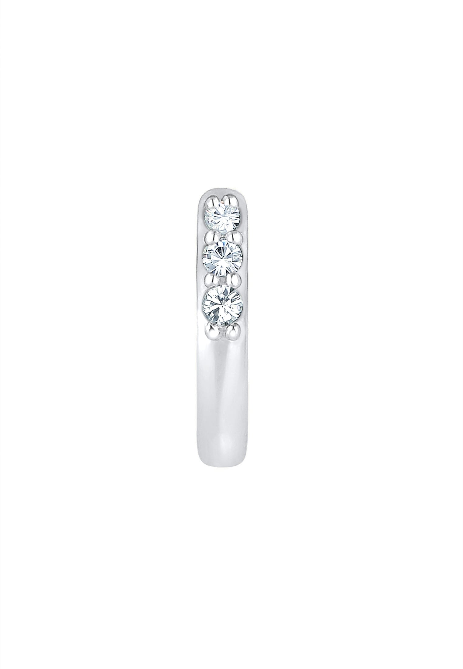 Elli Ohrklemme »Ohrringe Earcuff Single Glas Kristalle Weiß 925 Sterling Silber«