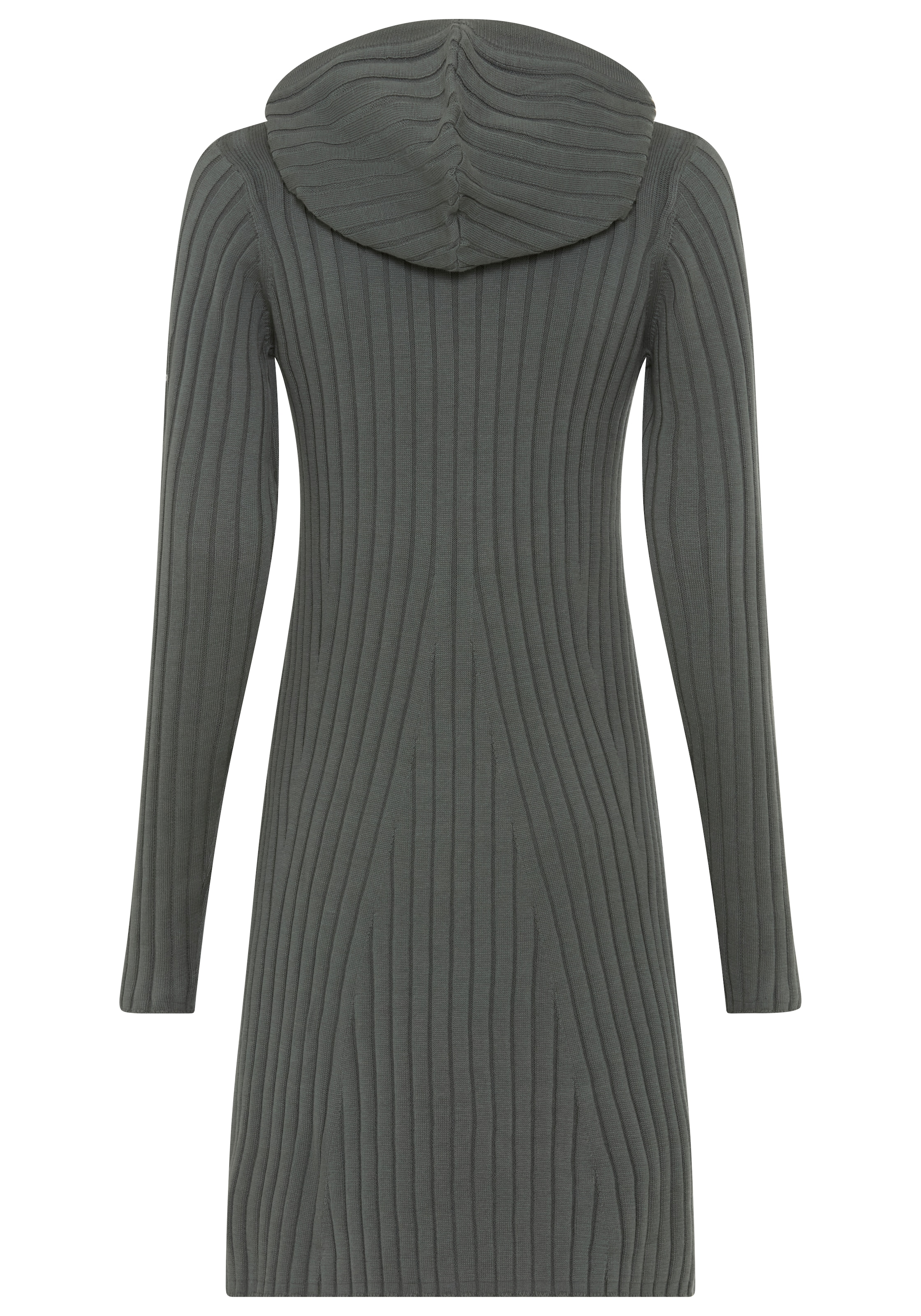 KangaROOS Strickkleid mit Rippstrick, Langarm, figurbetonte Passform, elastisch