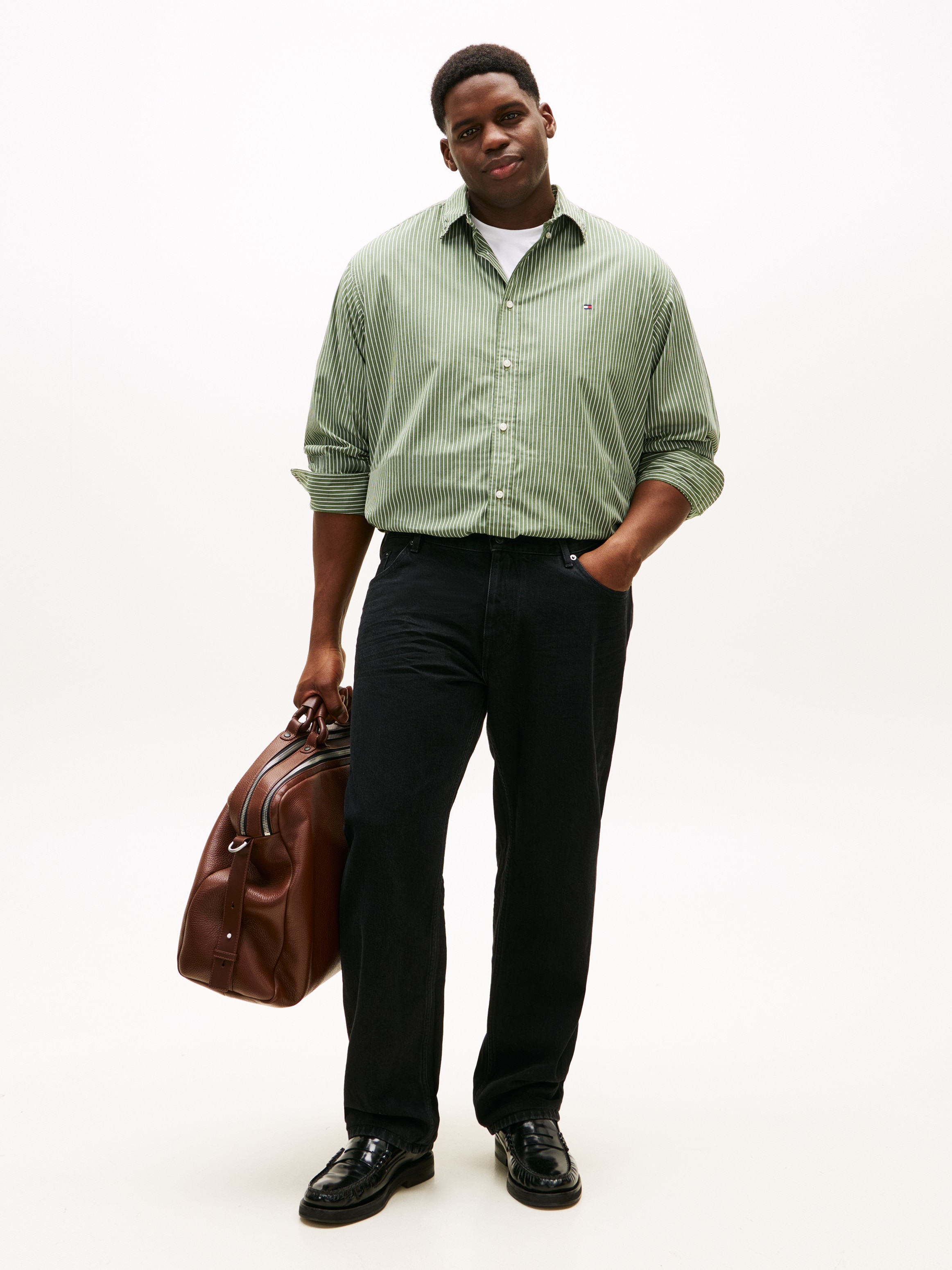 Tommy Hilfiger Big & Tall Langarmhemd »BT - CORE HAIRLINE POPLIN«