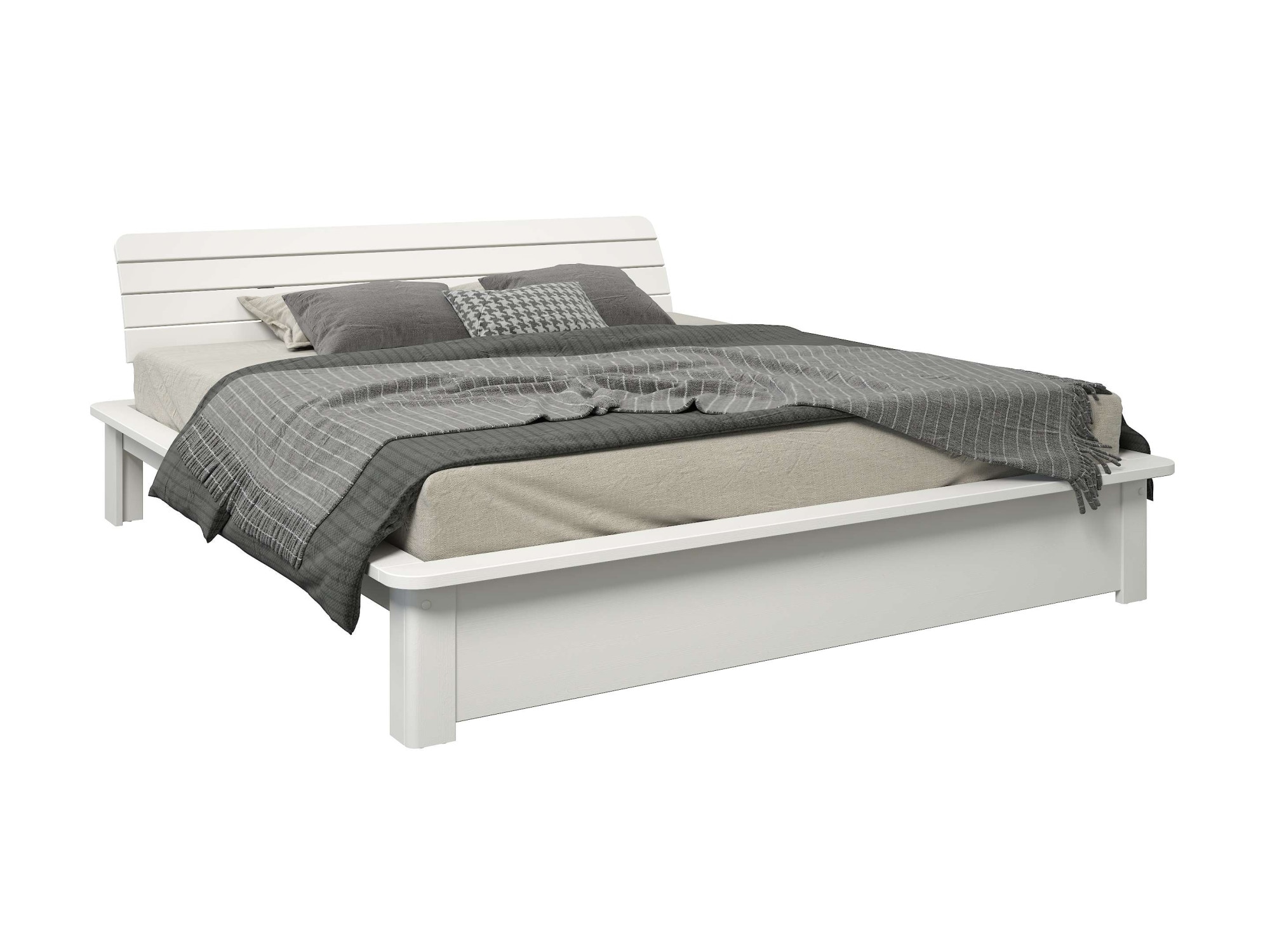 OTTO home Massivholzbett »Antri, Futonbett, ergonomisch geformtes Kopfteil, stilvolles Design« Rahmen zur Ablage von Smartphone, mit Lattenrost, Bettkasten optional