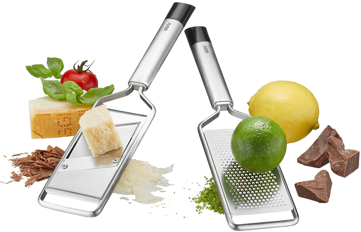 GEFU Käsehobel »PRIMELINE«, (Set, Gourmethobel, Feinreibe), extrem scharfe Klinge, 2-teilig