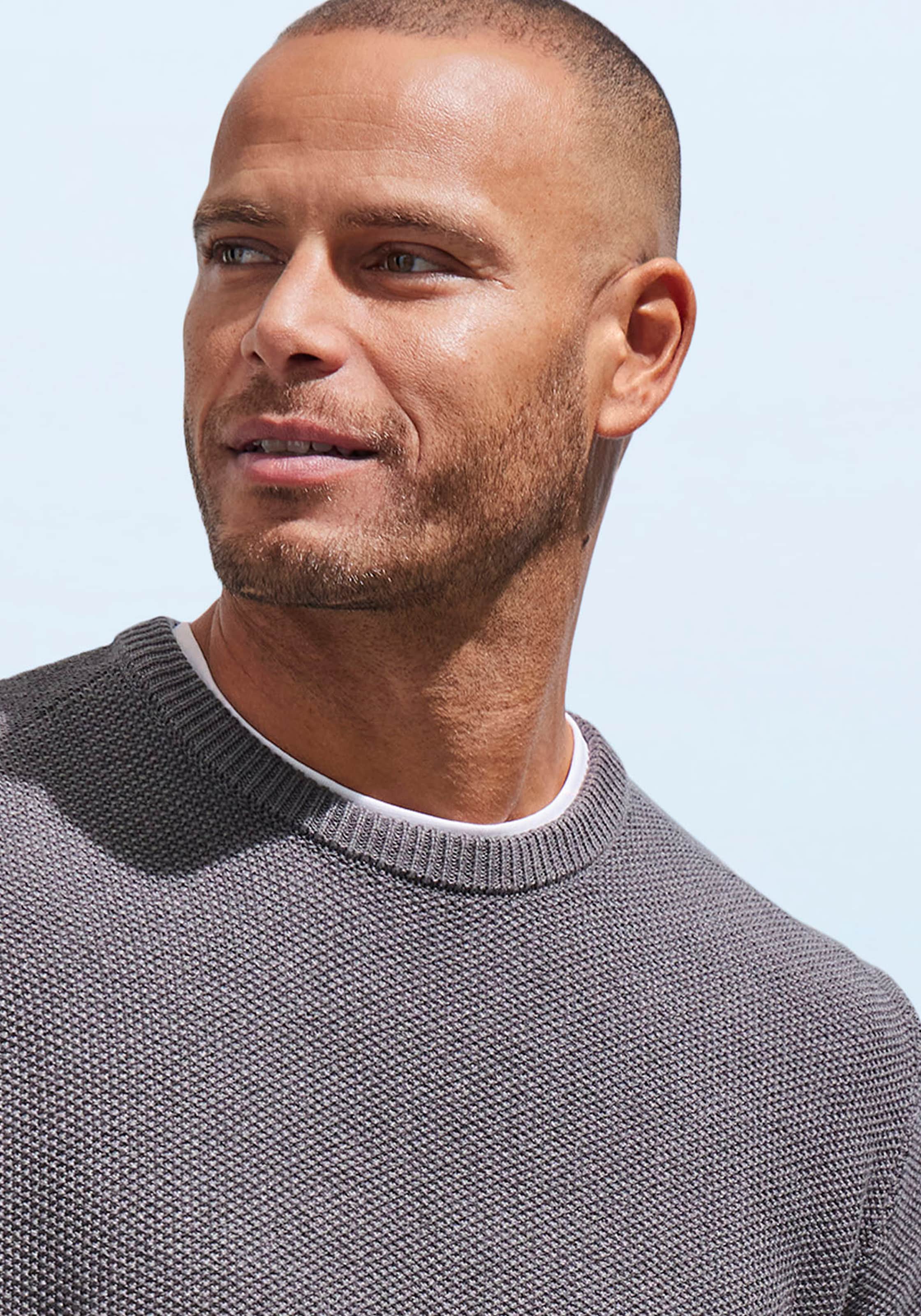 John Devin Strickpullover, Pullover in modischer Strickstruktur