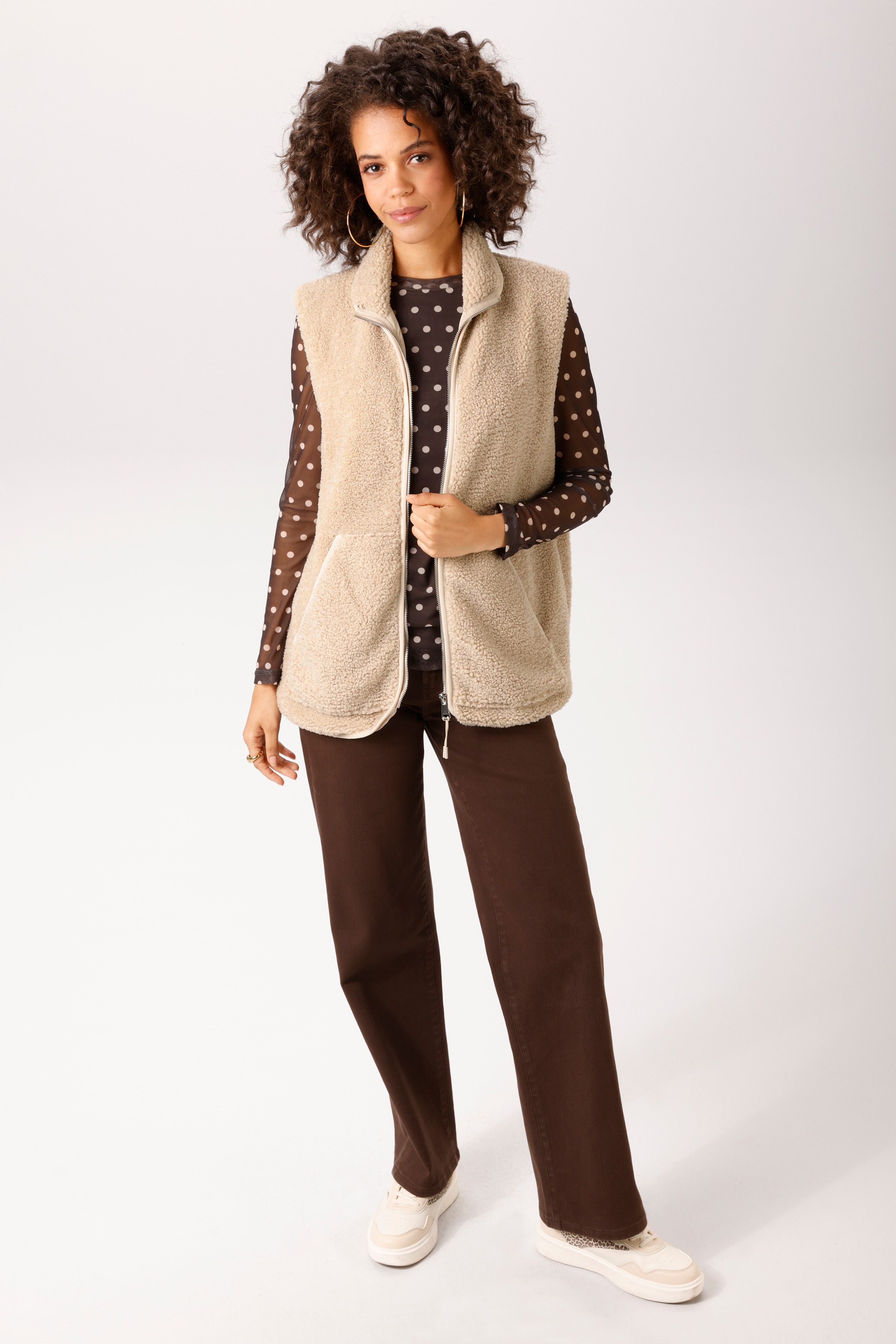 Aniston CASUAL Plüschweste mit Stehkragen - NEUE KOLLEKTION
