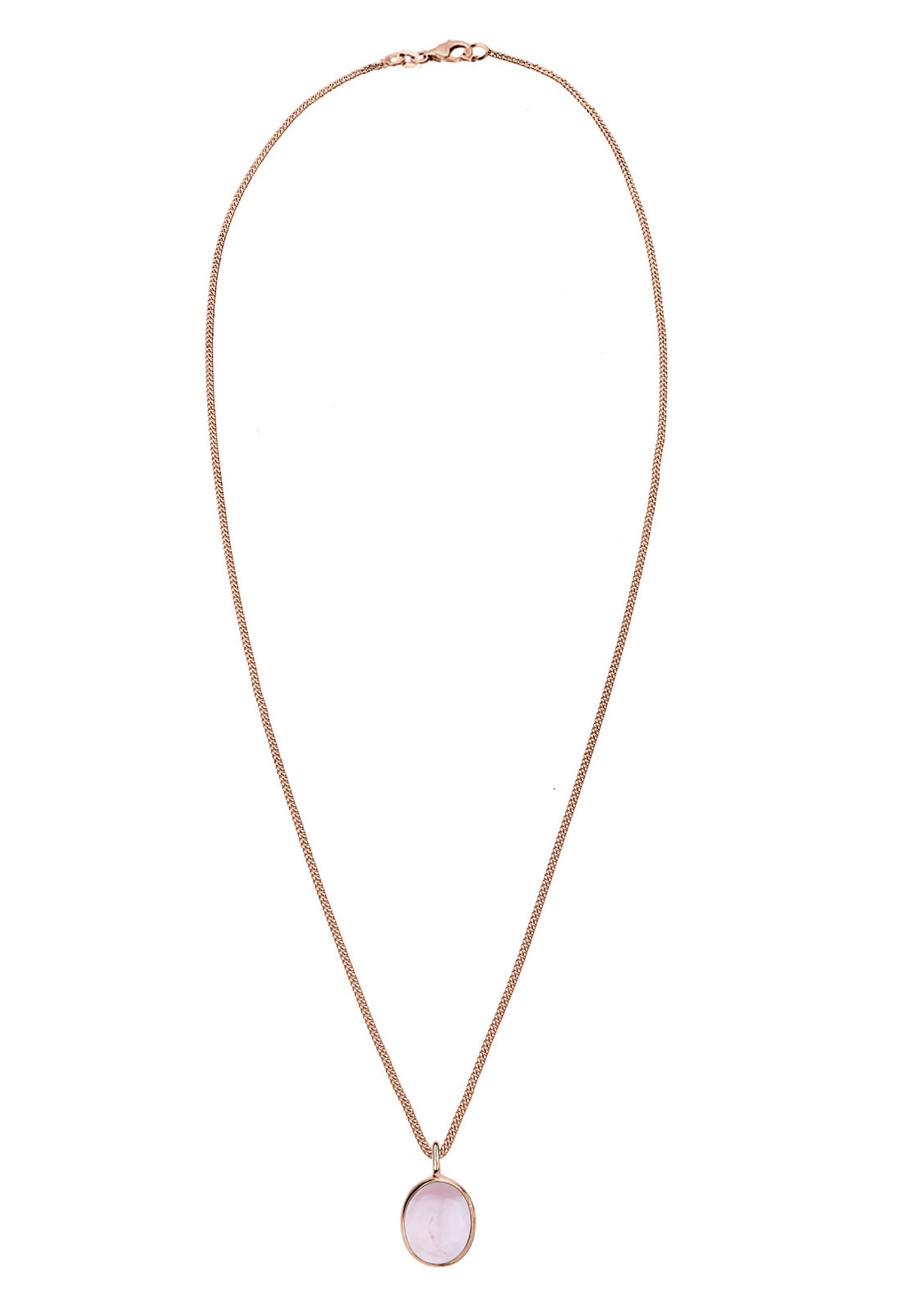 Elli Silberkette »Halskette Quarz Rose 925 Sterling Silber Rosegold«