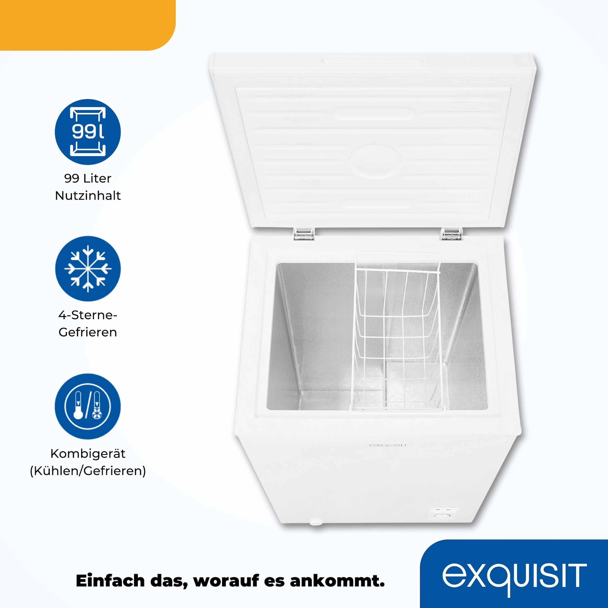 exquisit Gefriertruhe »GT100-050E weiss«, 83,5 cm hoch, 54,5 cm breit