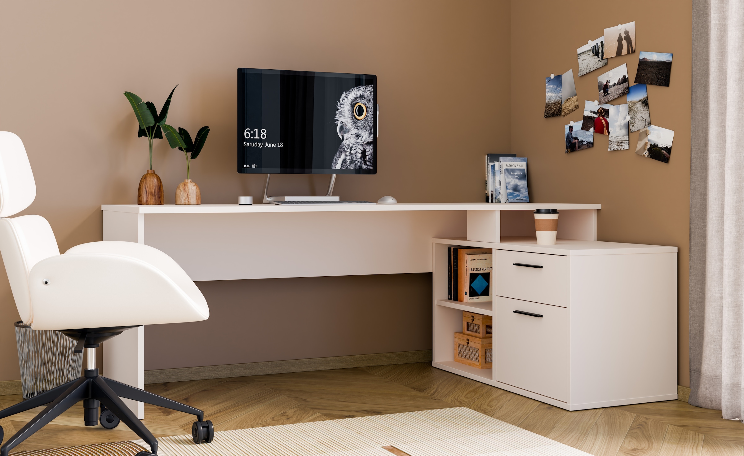 FORTE Schreibtisch »Eckschreibtisch Tezaur« mit viel Stauraum, B/H/T 200/75,7/121,8 cm