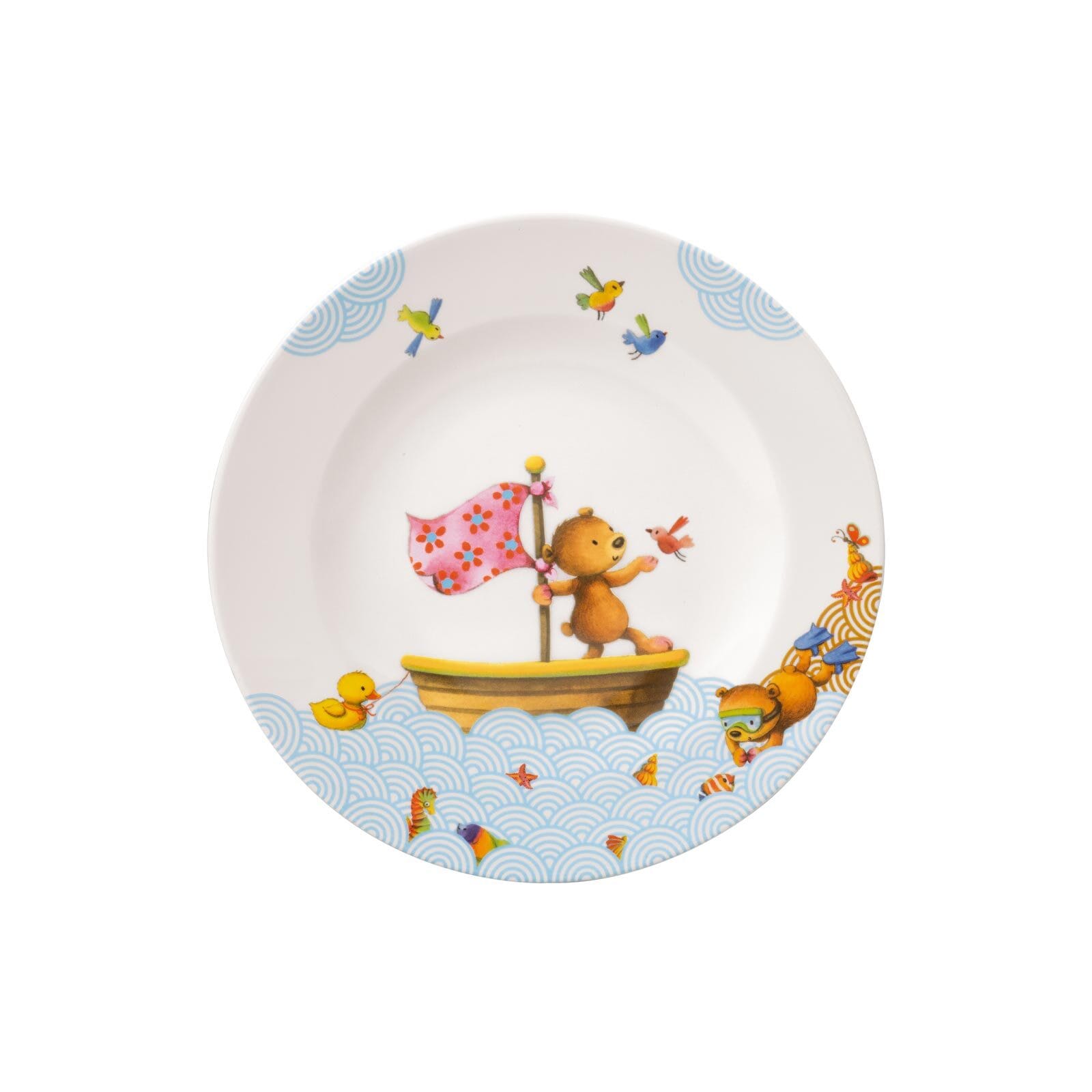 Teller VILLEROY & BOCH "Kinderteller Happy as a Bear ø 21,5 cm bunt", bunt, L:21,5cm, Speiseteller, Teller