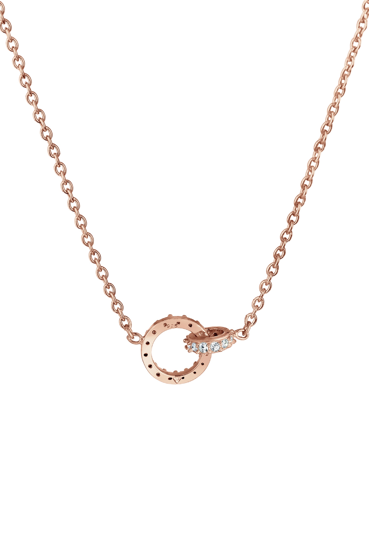 Elli Silberkette »Halskette Ring klein 925 Silber, mit Kristallen von Swarovski®«