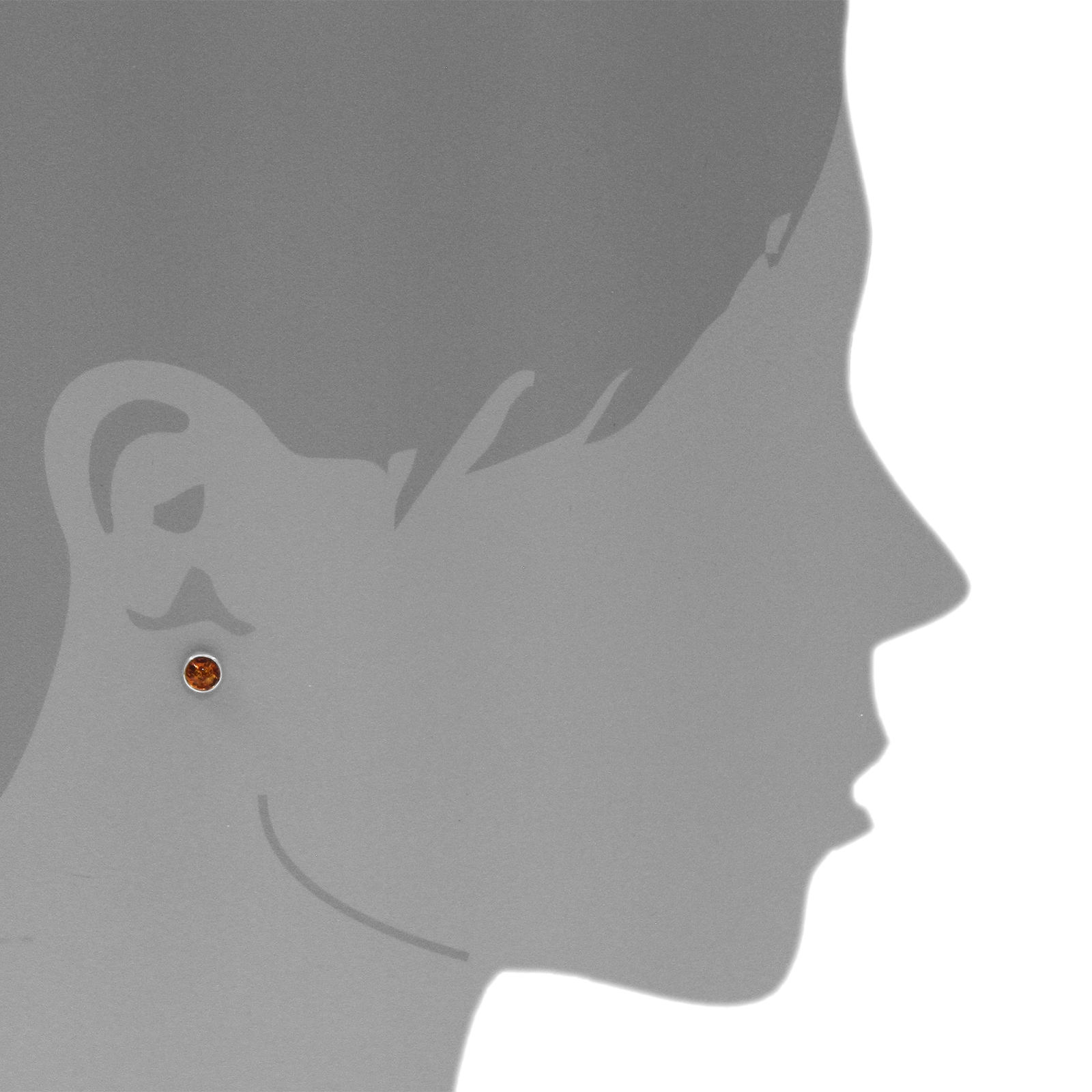 OSTSEE-SCHMUCK Paar Ohrstecker »- Classic 6 mm - Silber 925/000 - Bernstein«