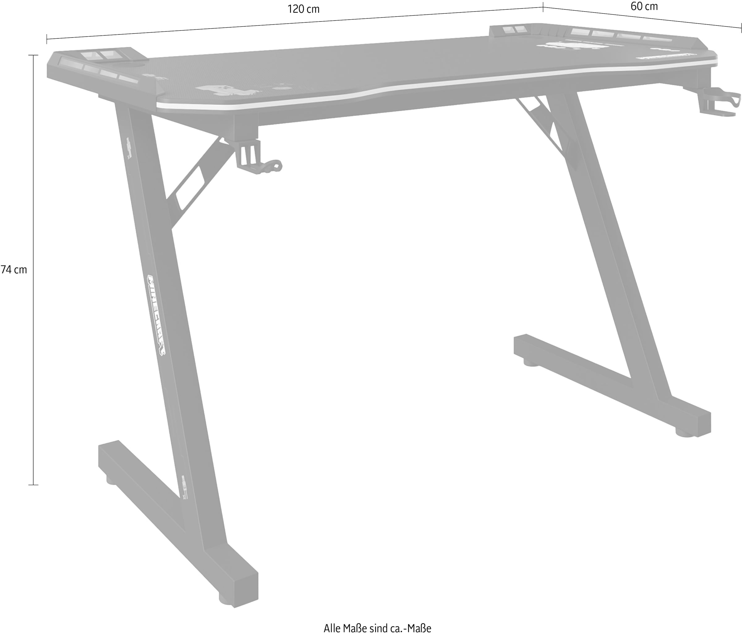 Phoenix Gamingtisch inkl RGB LED Beleuchtung