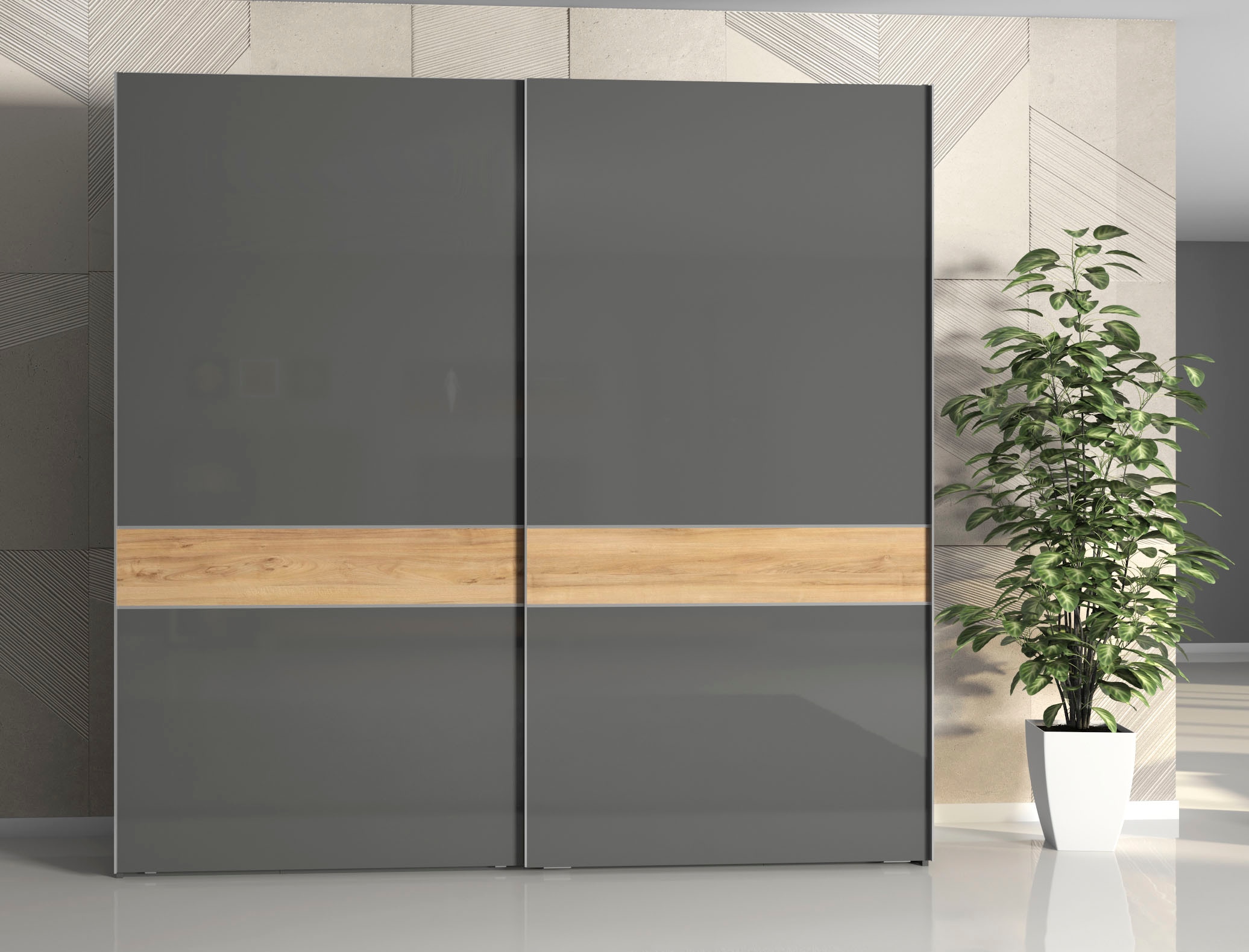 Places of Style Schwebetürenschrank »Onyx«, UV lackiert für langlebige Oberflächen, Soft-Close-Funktion
