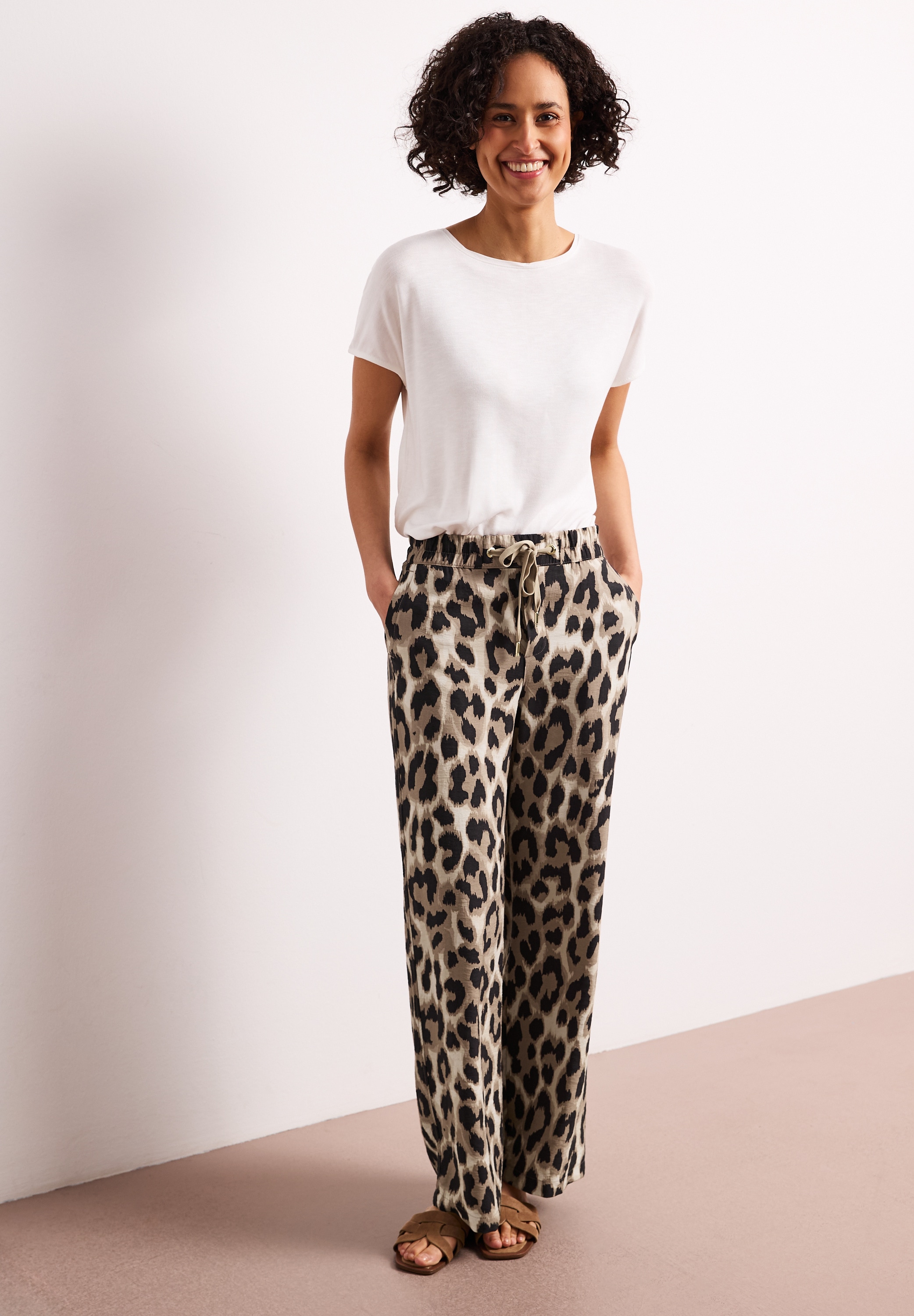 STREET ONE Stoffhose  Sommerhose mit Animal-Print