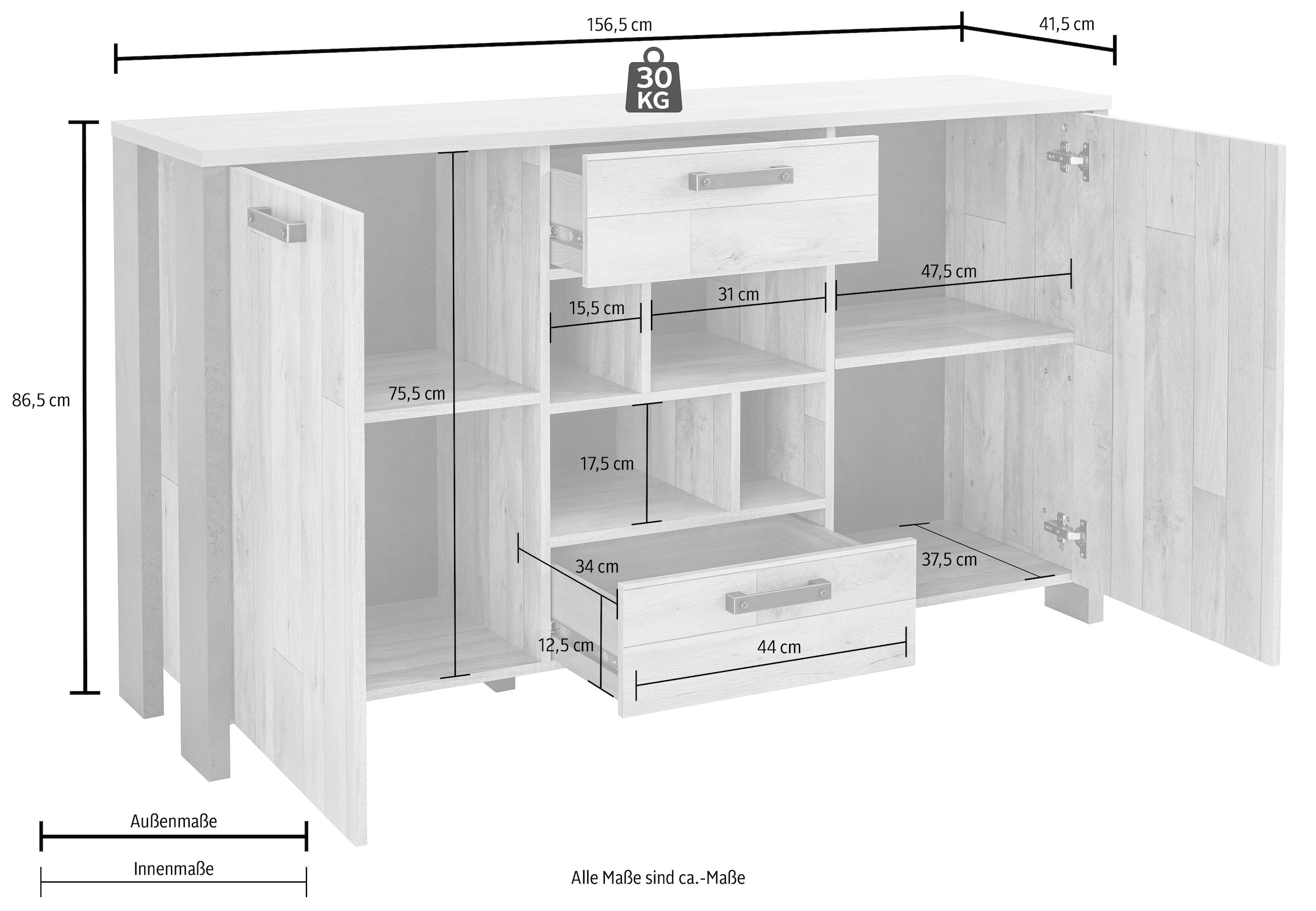 FORTE Sideboard, Breite 156 cm