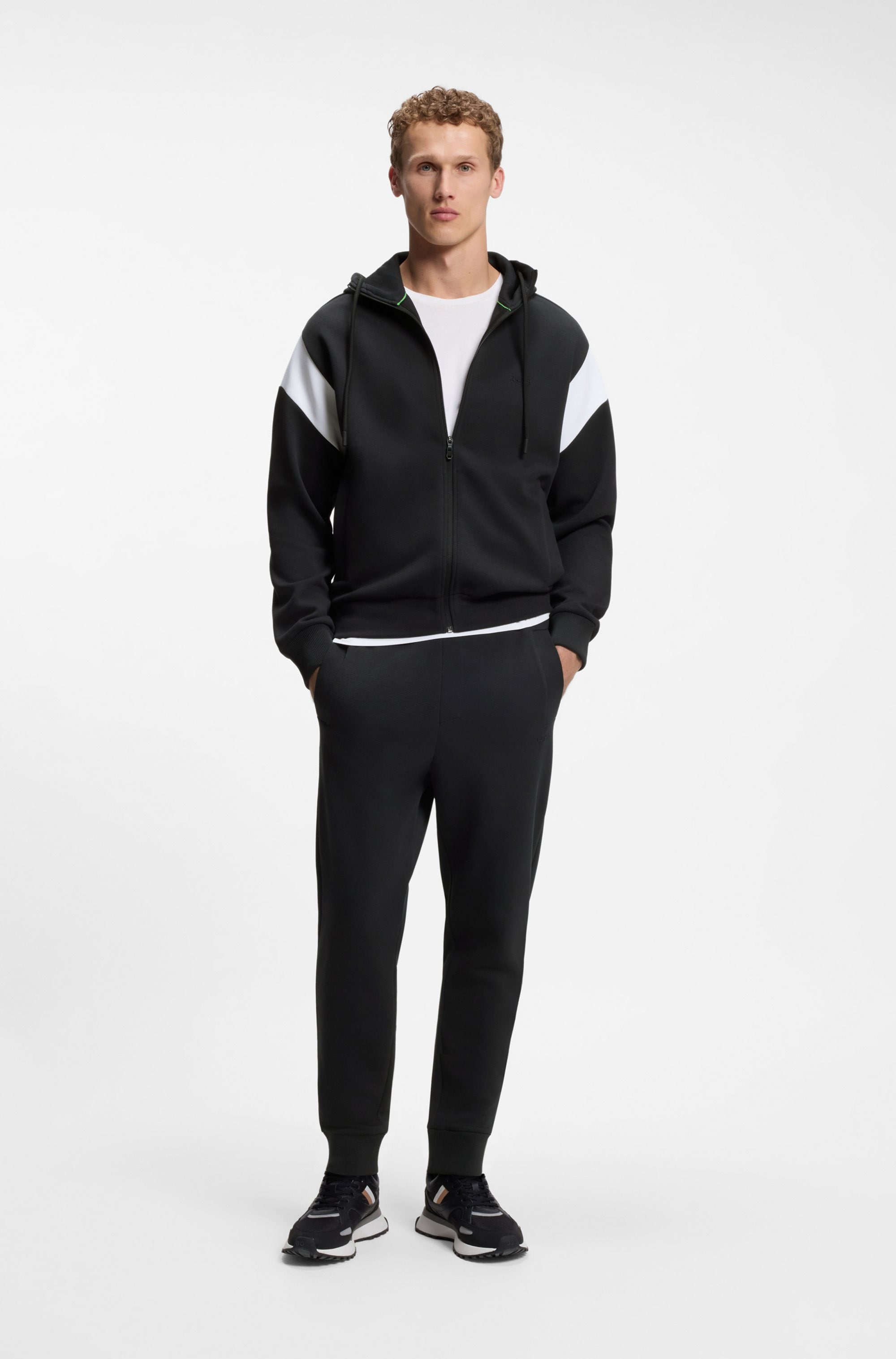 BOSS GREEN Kapuzensweatjacke »Union Saggy« Kapuze, Regular Fit, Baumwoll-Mix