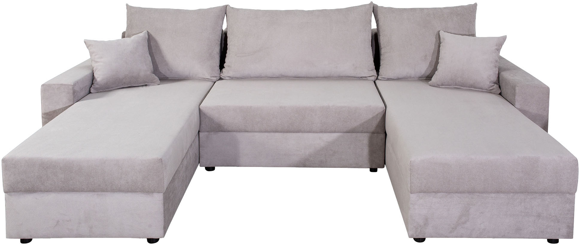 COLLECTION AB Wohnlandschaft »Pico U-Form, Breite 252, mit Schlaffunktion, Bettkasten & Zierkissen«, Wohnlandschaft,2 X Ottomane,Polyätherschaum Polsterung