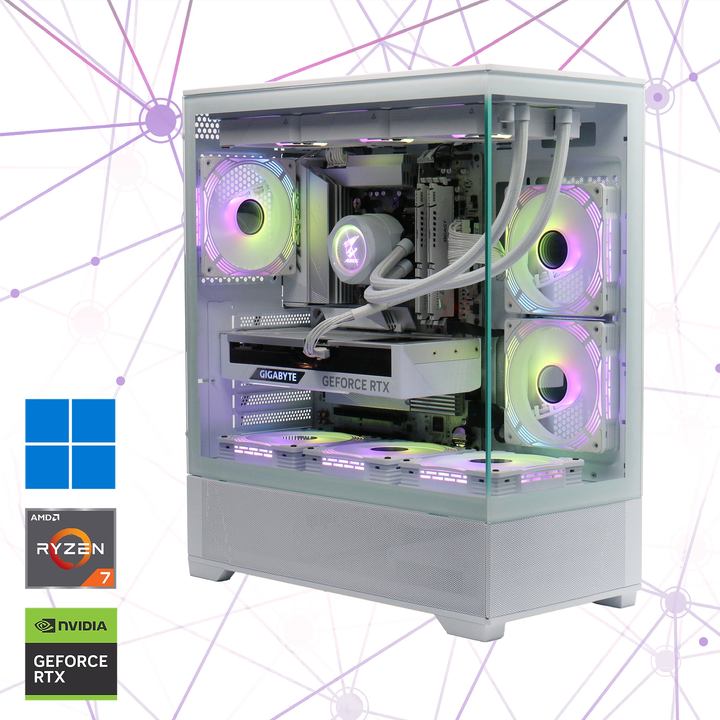 GAMEMAX Gaming-PC »ICE 7349«, DDR5 RAM, PCIe SSD Gen4, Windows 11