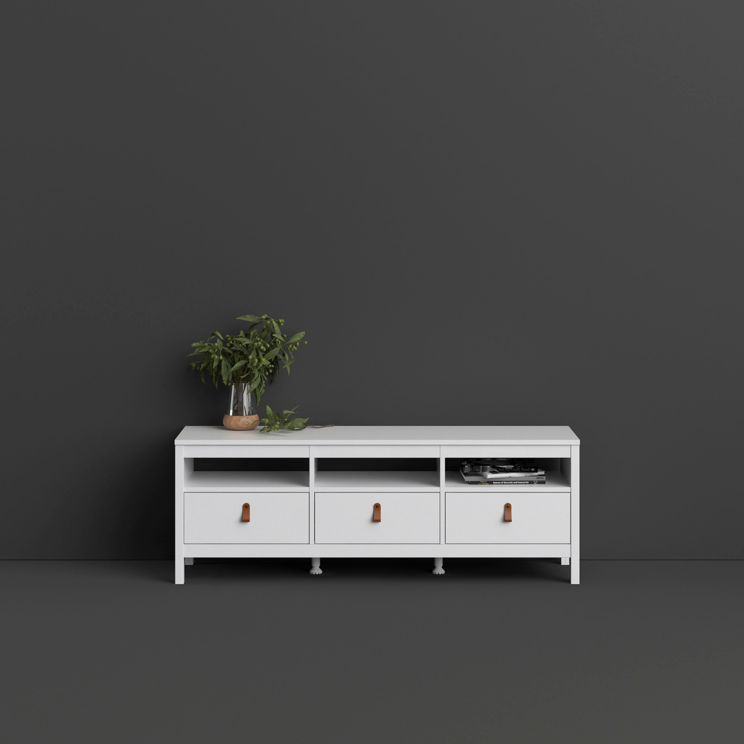 Home affaire TV-Bank »Madrid, TV-Möbel, Fernsehtisch, TV-Unit, Media-Möbel, Sideboard,«, mit 3 Schubladen und 3 offenen Fächern, Breite 151 cm, Höhe 54 cm