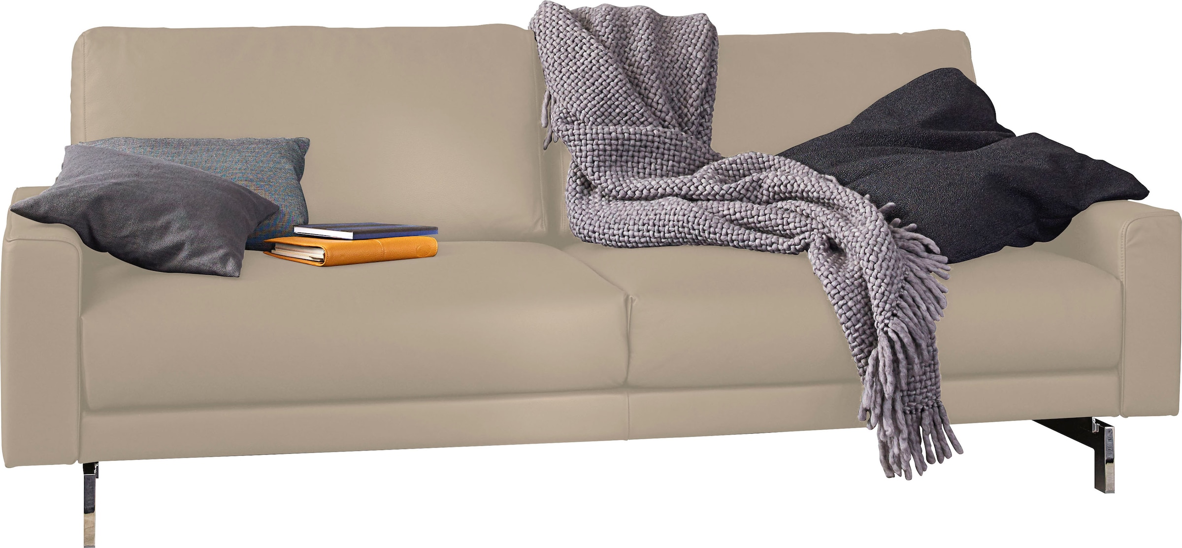 hülsta sofa 2,5-Sitzer »hs.450«, Armlehne niedrig, Fuß chromfarben glänzend, Breite 184 cm