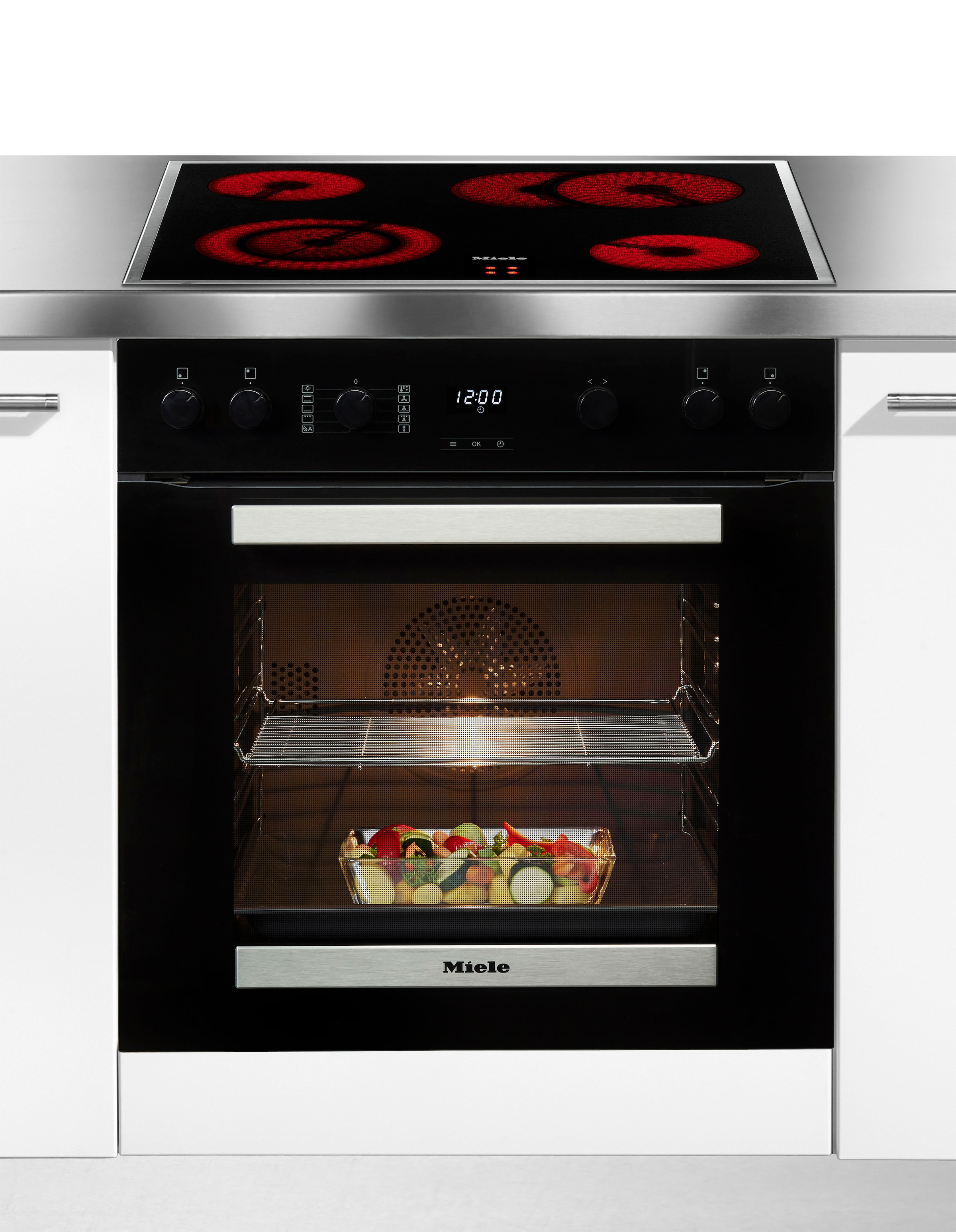 Miele Elektro-Herd-Set »H 2455E D OBSW/EDST + KM 6003 LPT« Herd-Set - Kombination aus Herd und flexibel nutzbarem Kochfeld