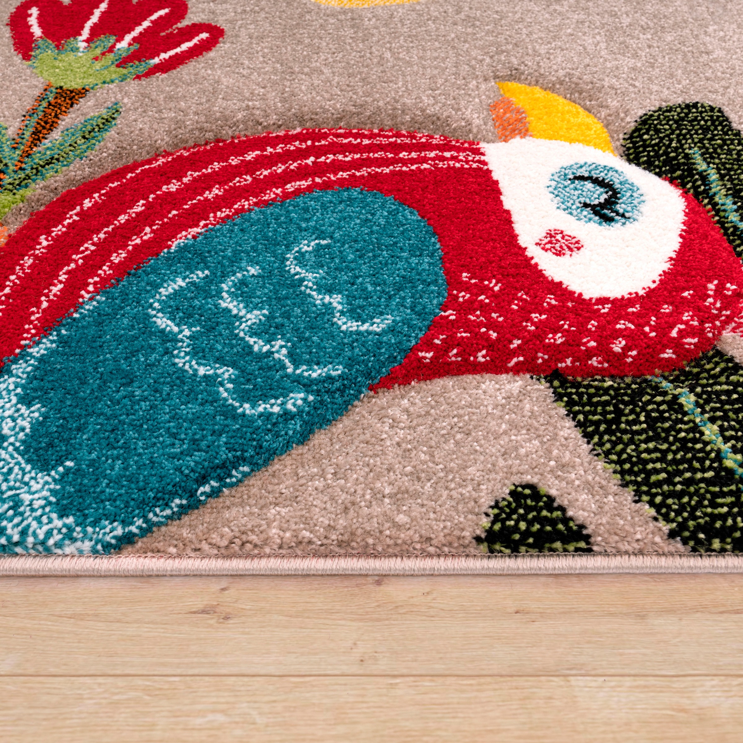 Paco Home Kinderteppich »Diamond 650« rechteckig 16 mm Höhe Spielteppich, 3D-Design, niedliches buntes Tier Motiv, Kinderzimmer