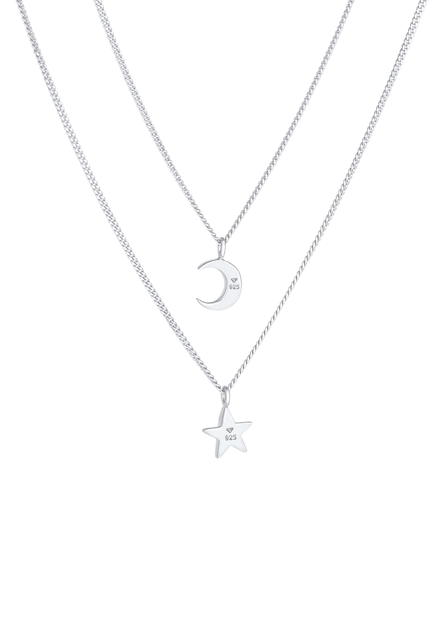 Elli Silberkette »Halskette Layer Stern Mond Astro 925 Silber«