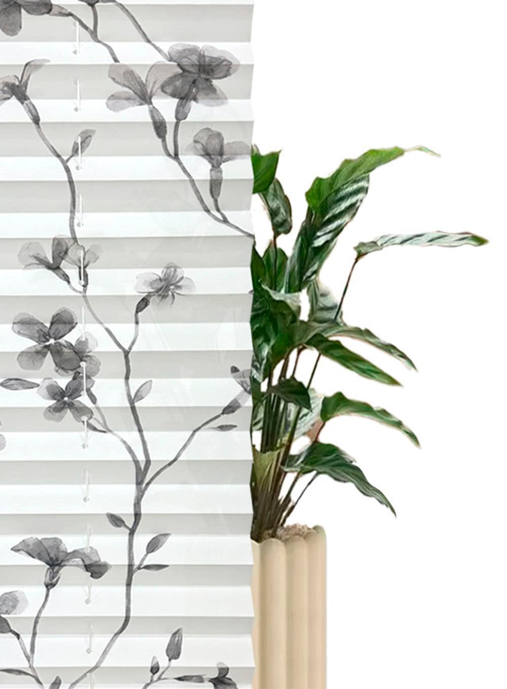 my home Plissee »MINNA«, Lichtschutz, ohne Bohren, verspannt, im Fixmaß mit Floralem Print, Klemmträger NEUHEIT!