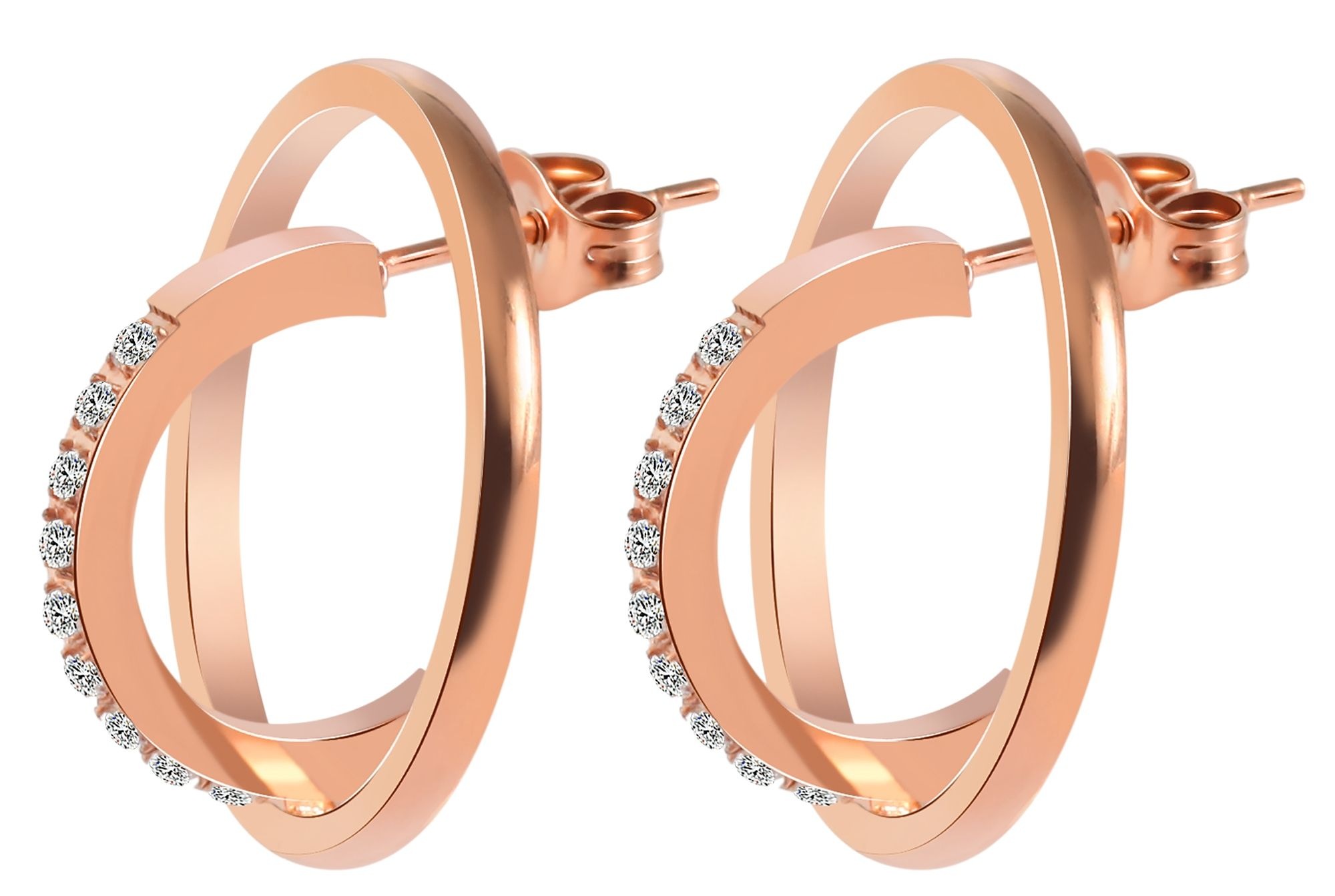 Adelia´s Paar Ohrstecker »Damen Ohrringe ¿ Ohrstecker aus Edelstahl mit Strass Steinchen«