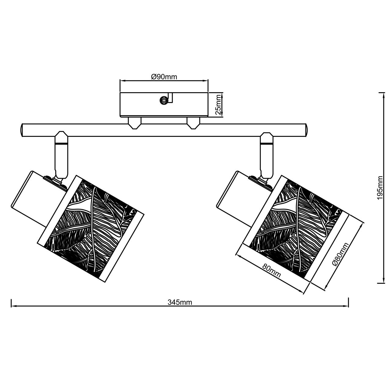 Brilliant Deckenstrahler »Bano« E14 1 Stk. Retro Style, schwenkbar, dimmbar, 20cm Höhe - E14 Fassung