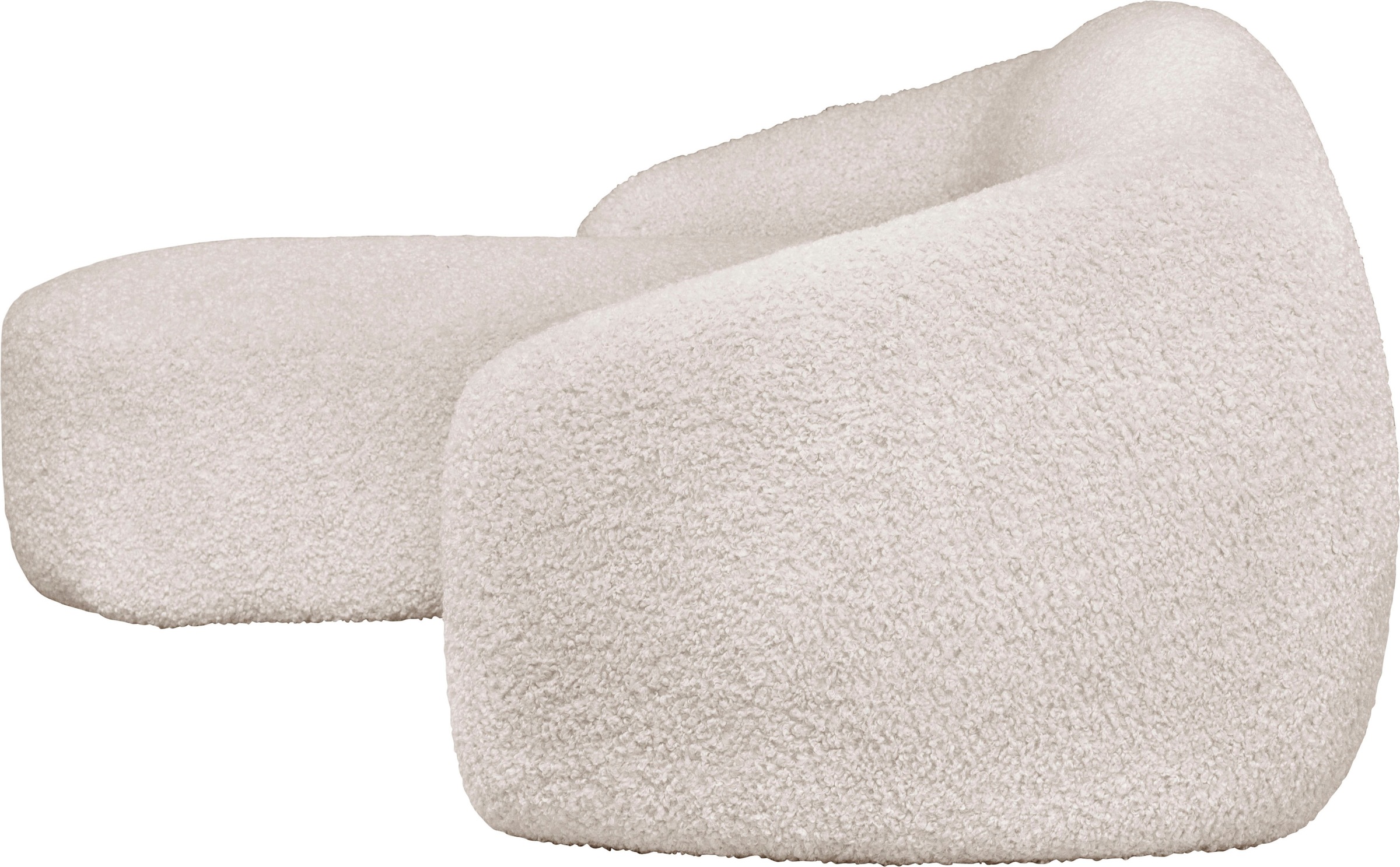 LeGer Home by Lena Gercke Ecksofa »YANI L-Form, Designersofa, organische Form, Maße B/T/H: 255/170/81 cm«, mit Wellenunterfederung, auch in Bouclé, Recamiere rechts/links
