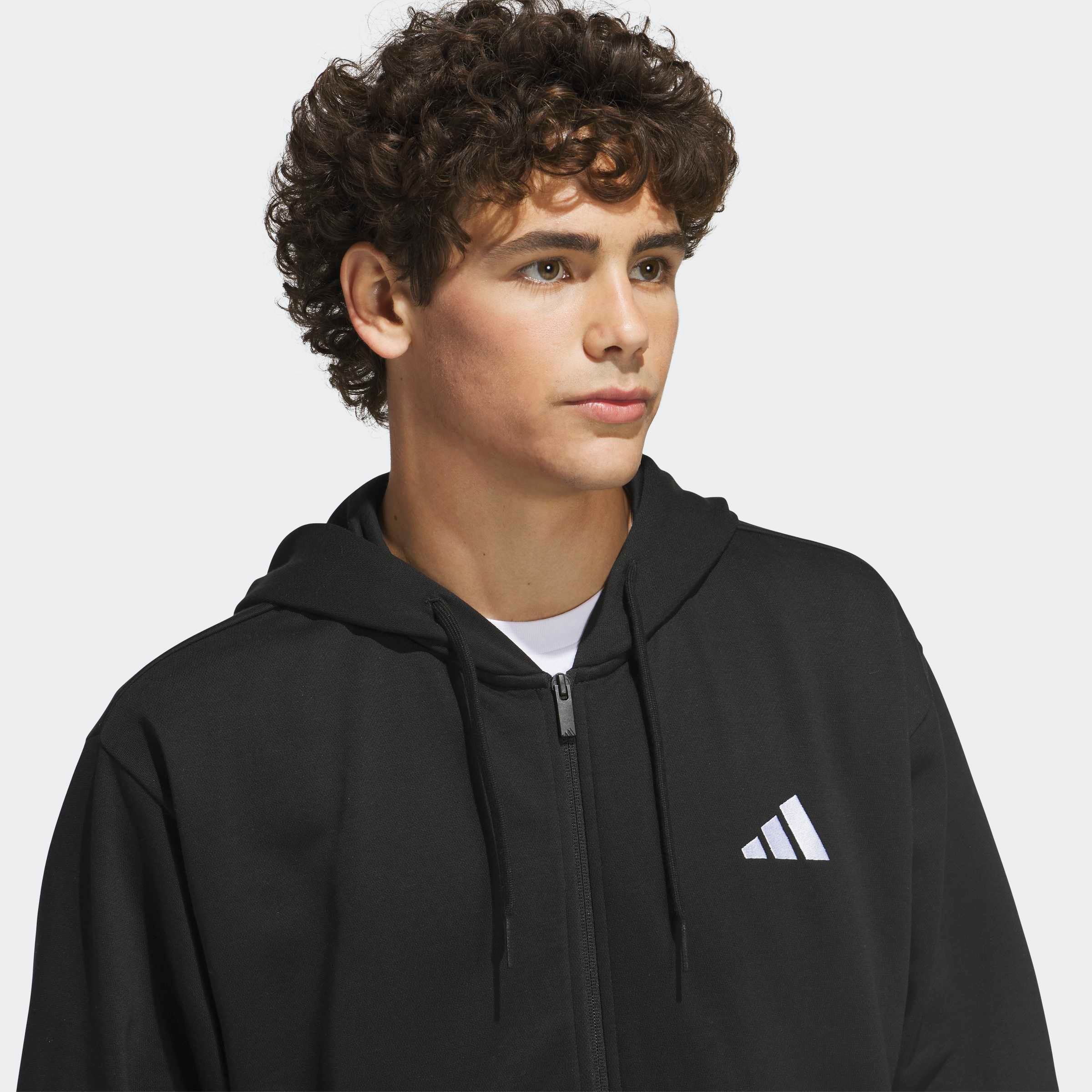 adidas Sportswear Kapuzensweatjacke »FEELCOZY FLEECE, DURCHGEHENDER REISSVERSCHLUSS« mit angesetzten Bündchen an Ärmeln und Rumpf, in normaler Schnittform
